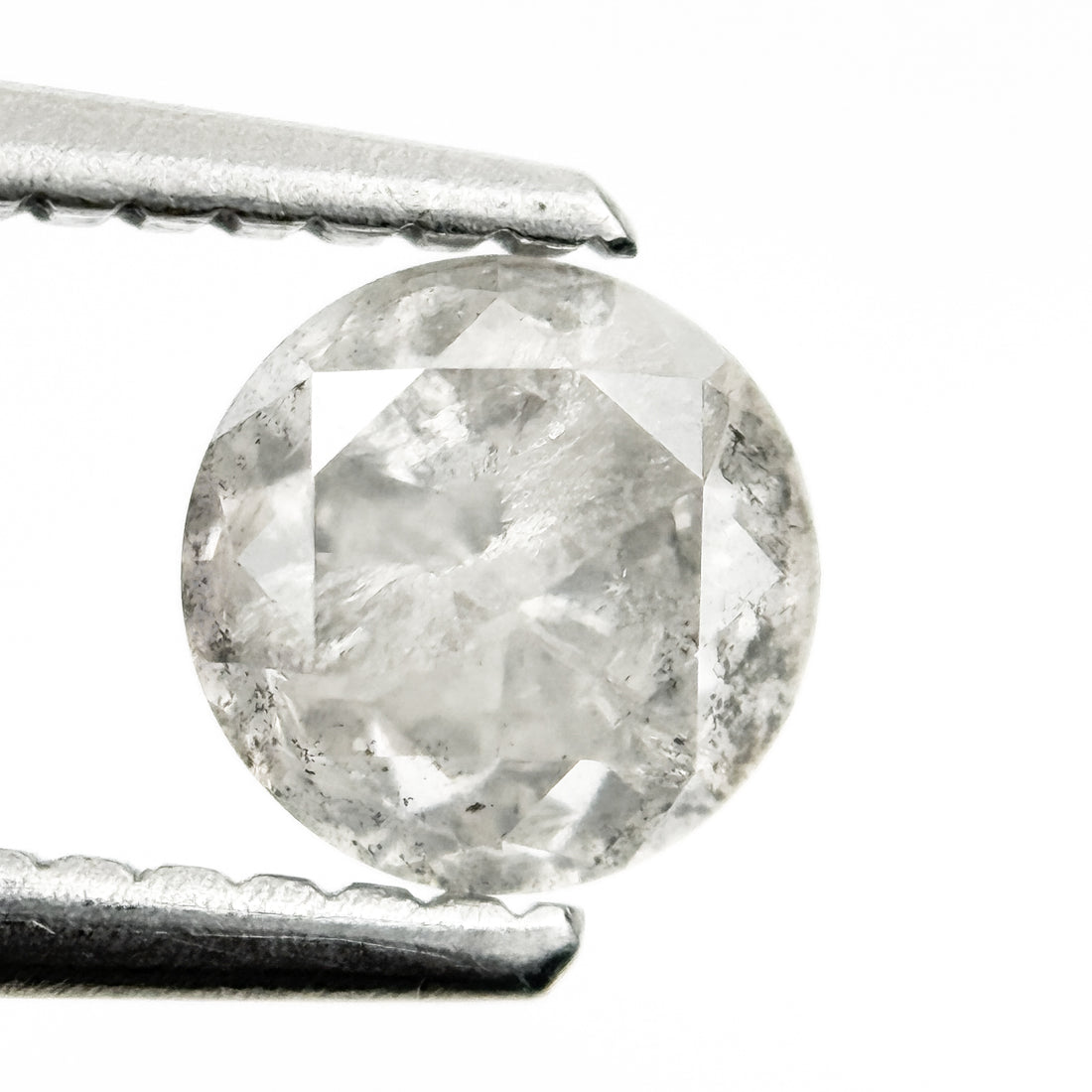 0.81 Ct Round Brilliant Cut Grey Natural Fancy Diamond