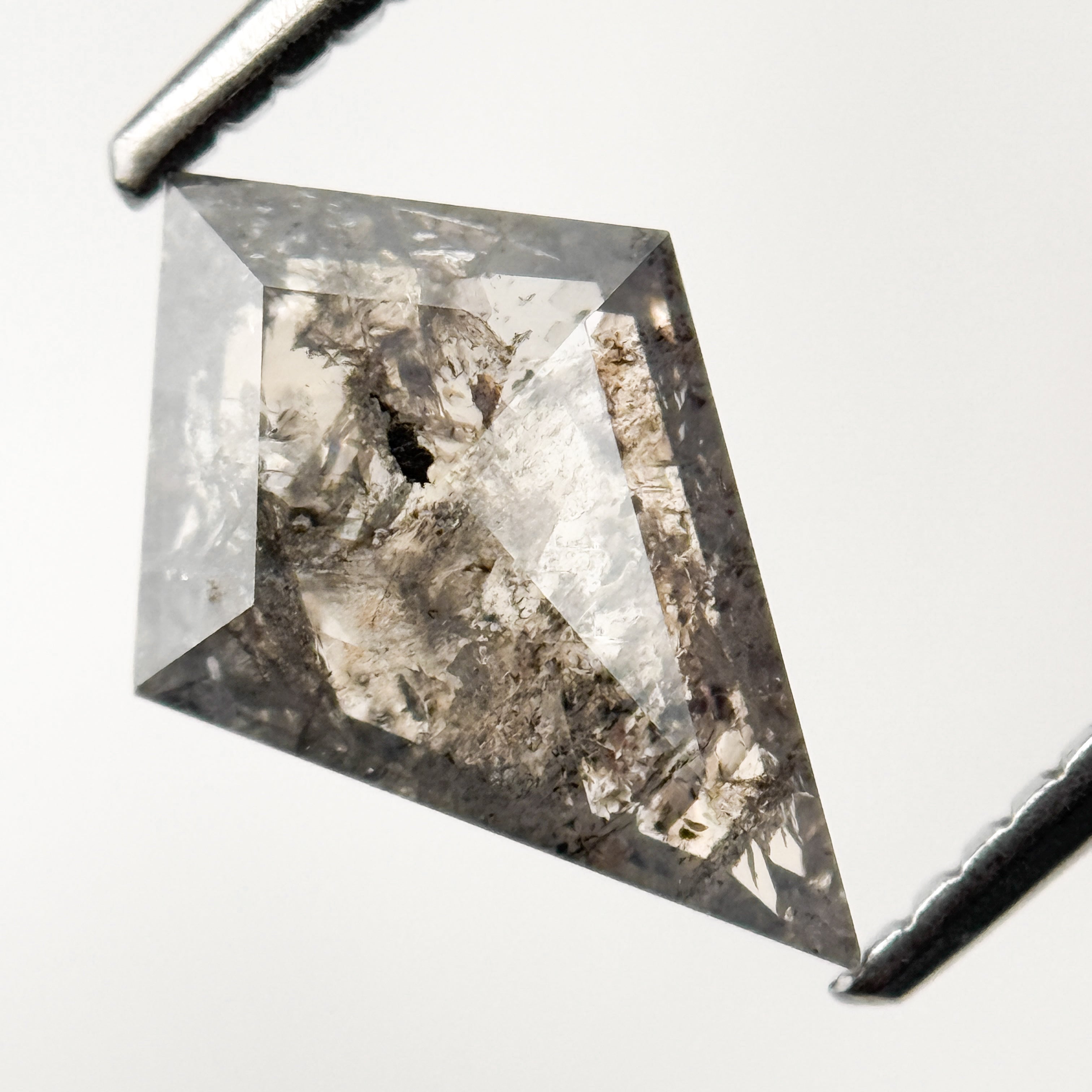 1.33 Ct Kite Rose Cut Brown Natural Galaxy Salt and Pepper Diamond