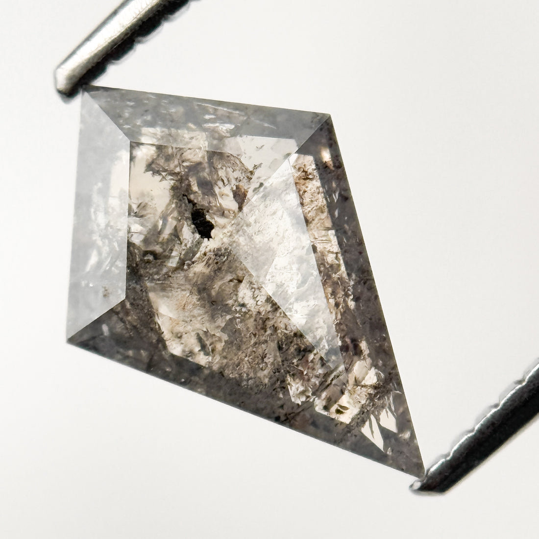 1.33 Ct Kite Rose Cut Brown Natural Galaxy Salt and Pepper Diamond