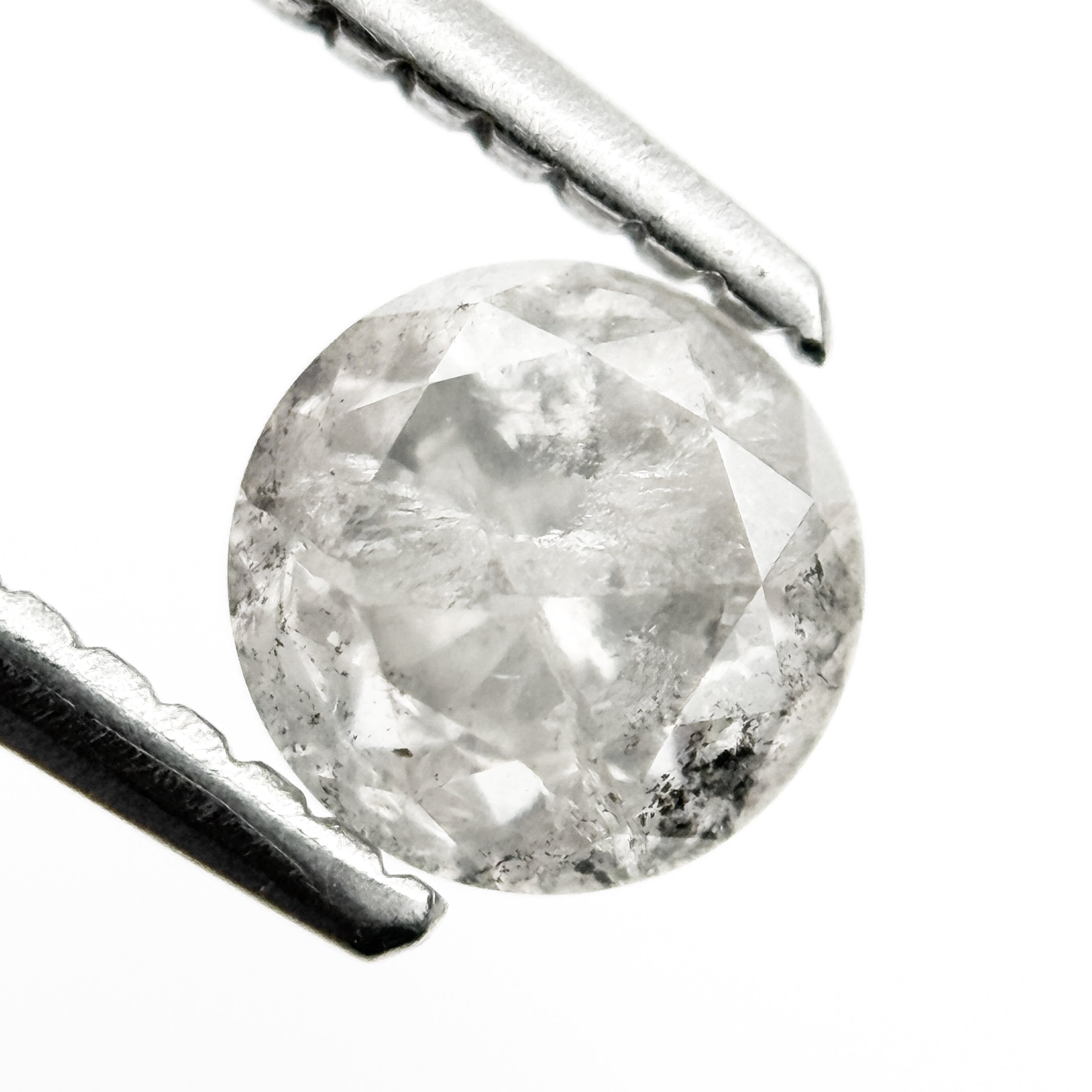 0.81 Ct Round Brilliant Cut Grey Natural Fancy Diamond