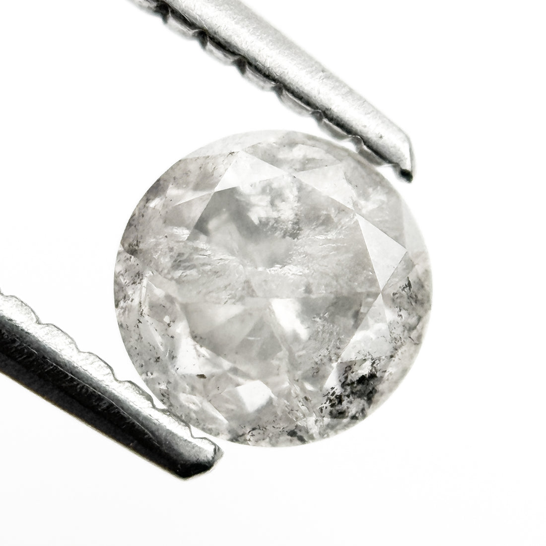 0.81 Ct Round Brilliant Cut Grey Natural Fancy Diamond