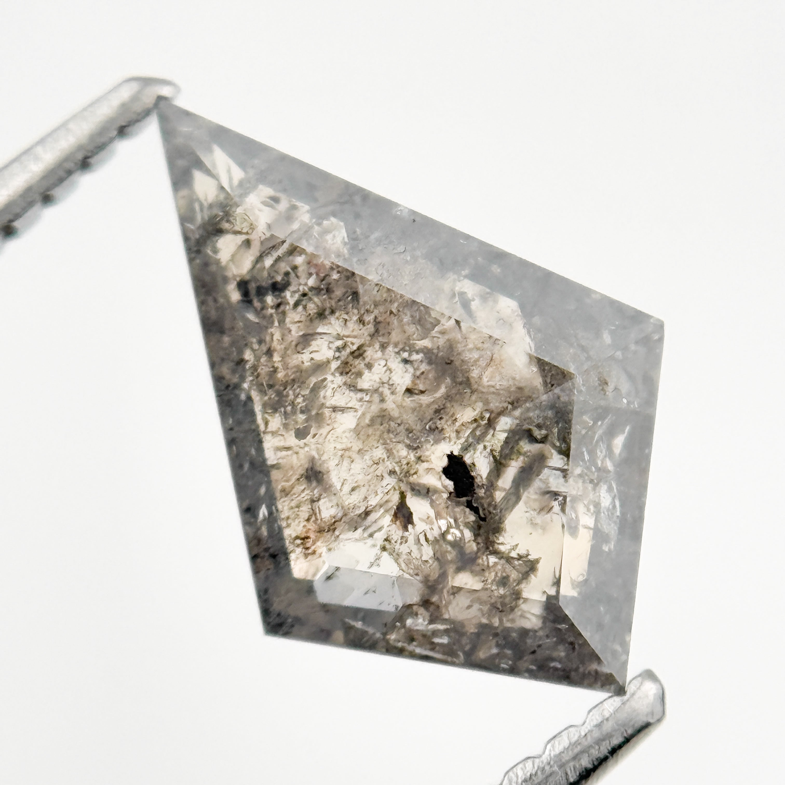 1.33 Ct Kite Rose Cut Brown Natural Galaxy Salt and Pepper Diamond