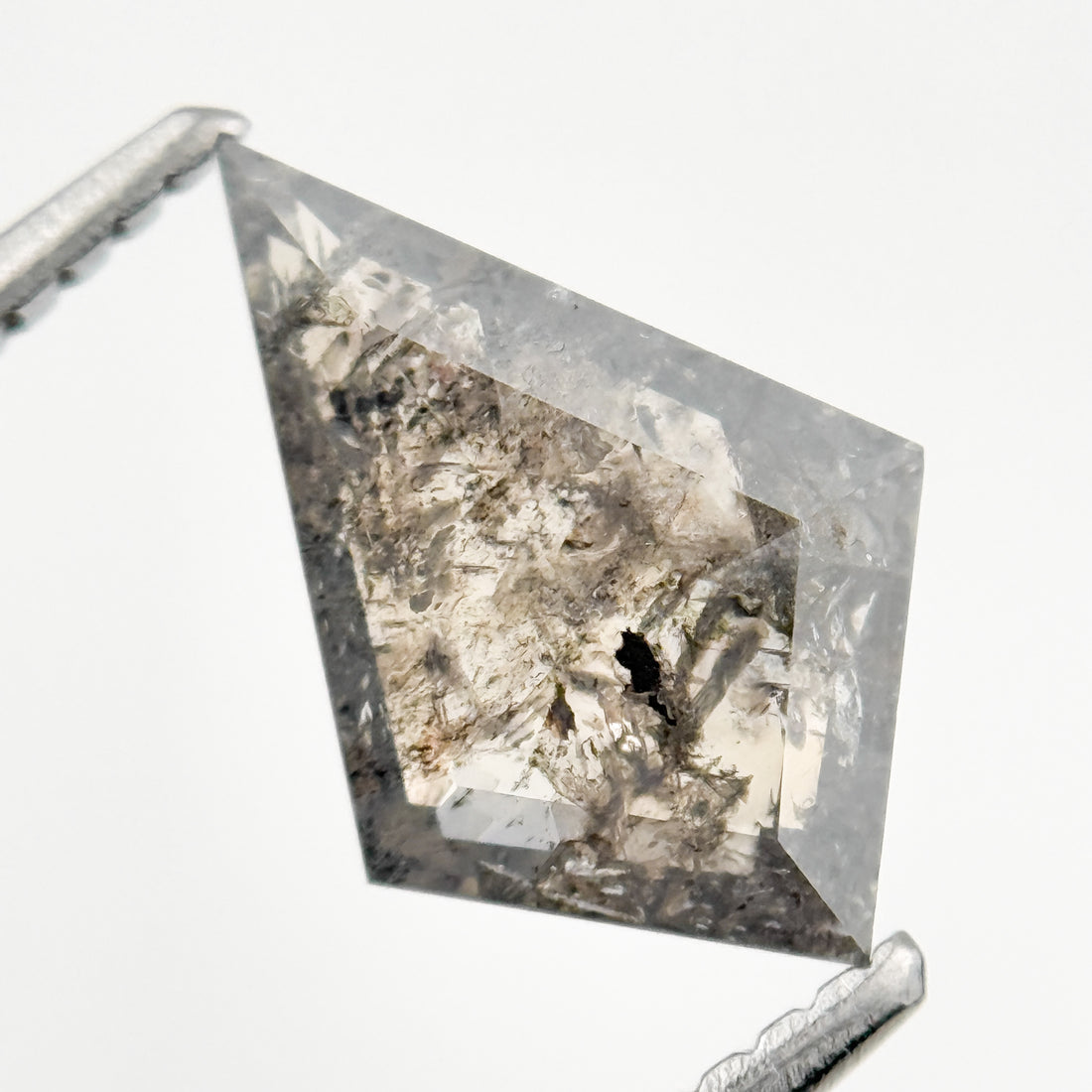 1.33 Ct Kite Rose Cut Brown Natural Galaxy Salt and Pepper Diamond