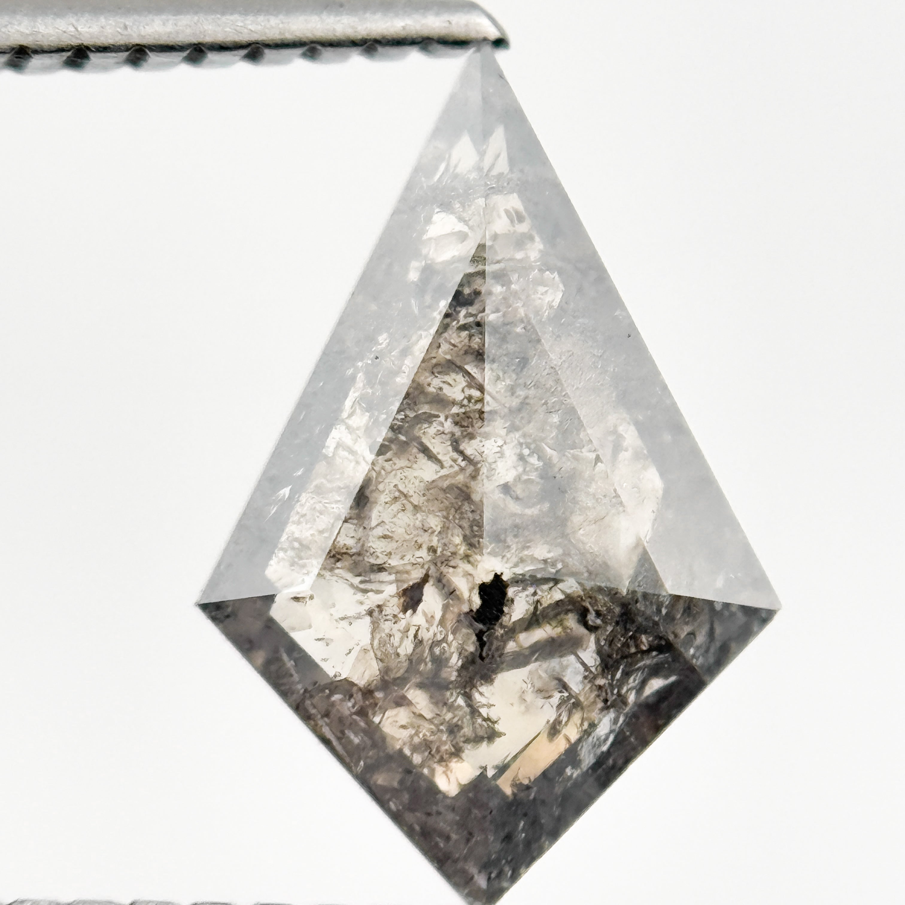 1.33 Ct Kite Rose Cut Brown Natural Galaxy Salt and Pepper Diamond