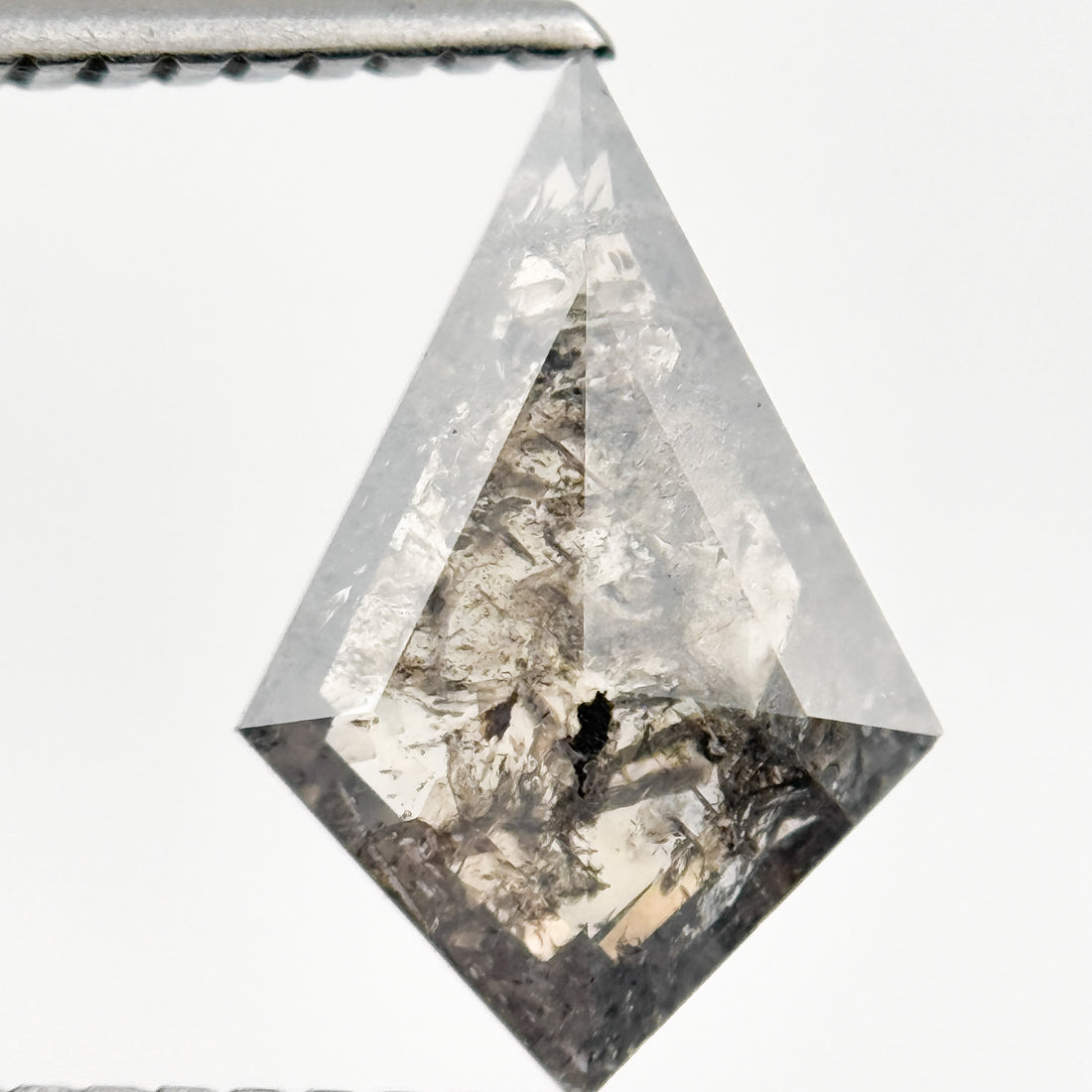 1.33 Ct Kite Rose Cut Brown Natural Galaxy Salt and Pepper Diamond