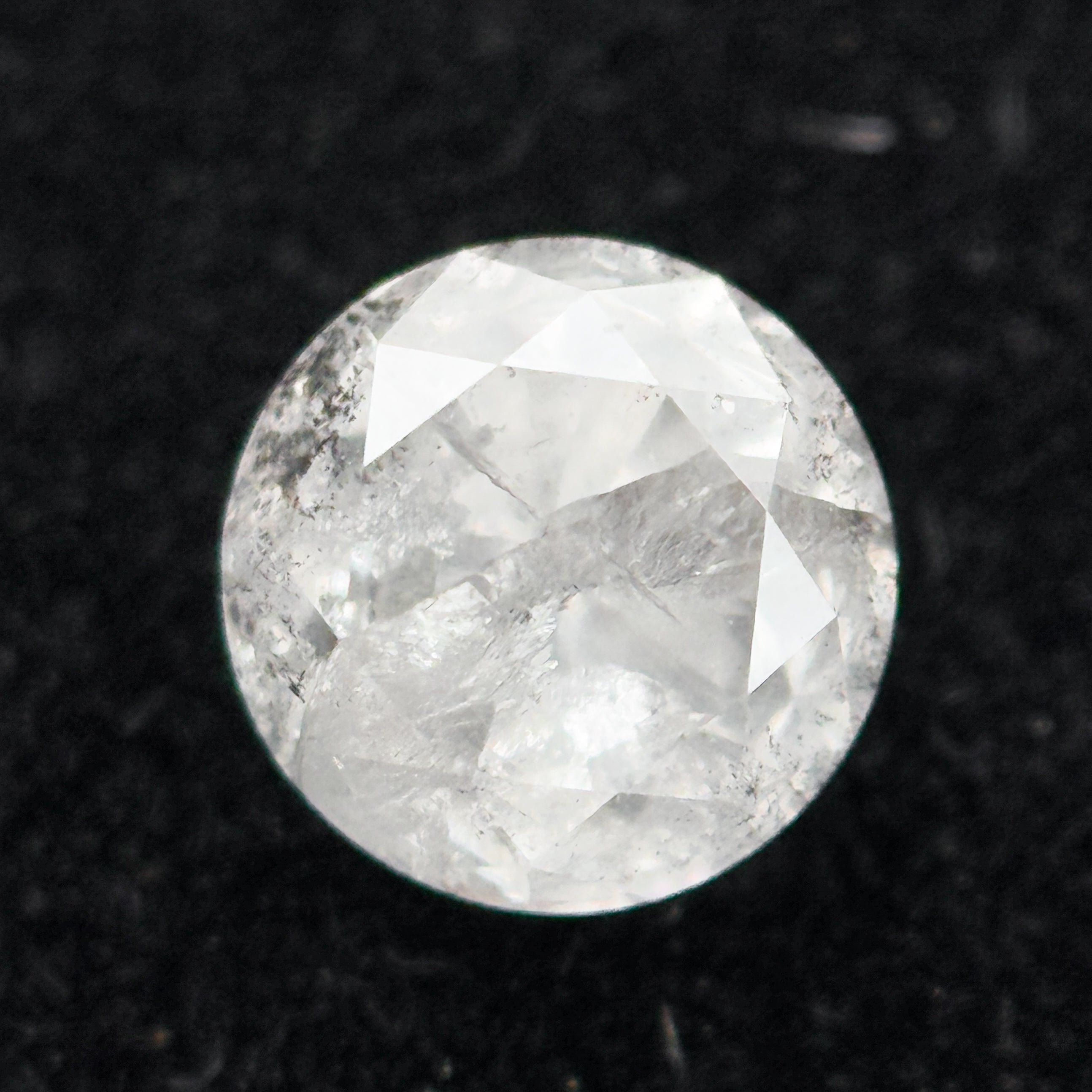 0.81 Ct Round Brilliant Cut Grey Natural Fancy Diamond