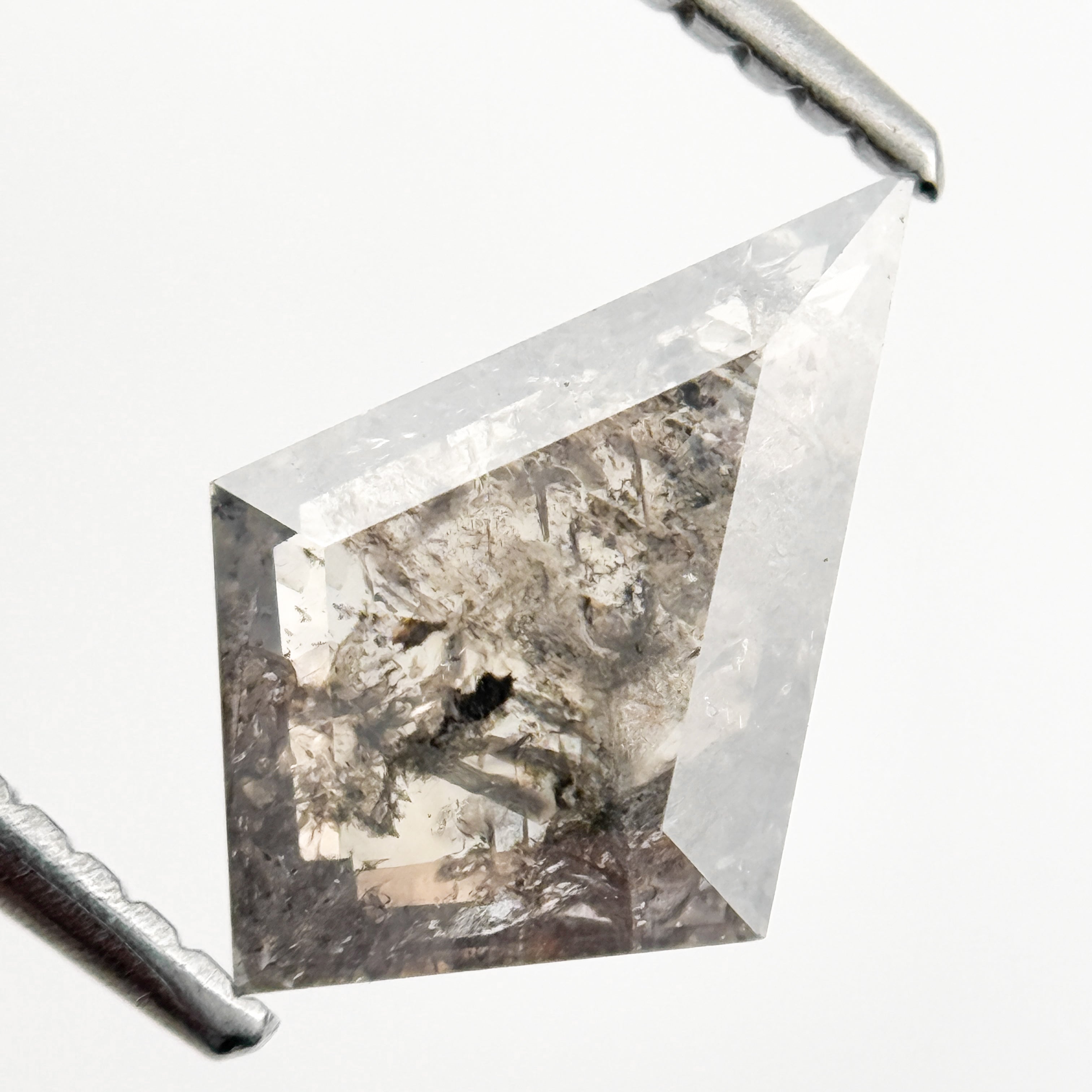 1.33 Ct Kite Rose Cut Brown Natural Galaxy Salt and Pepper Diamond