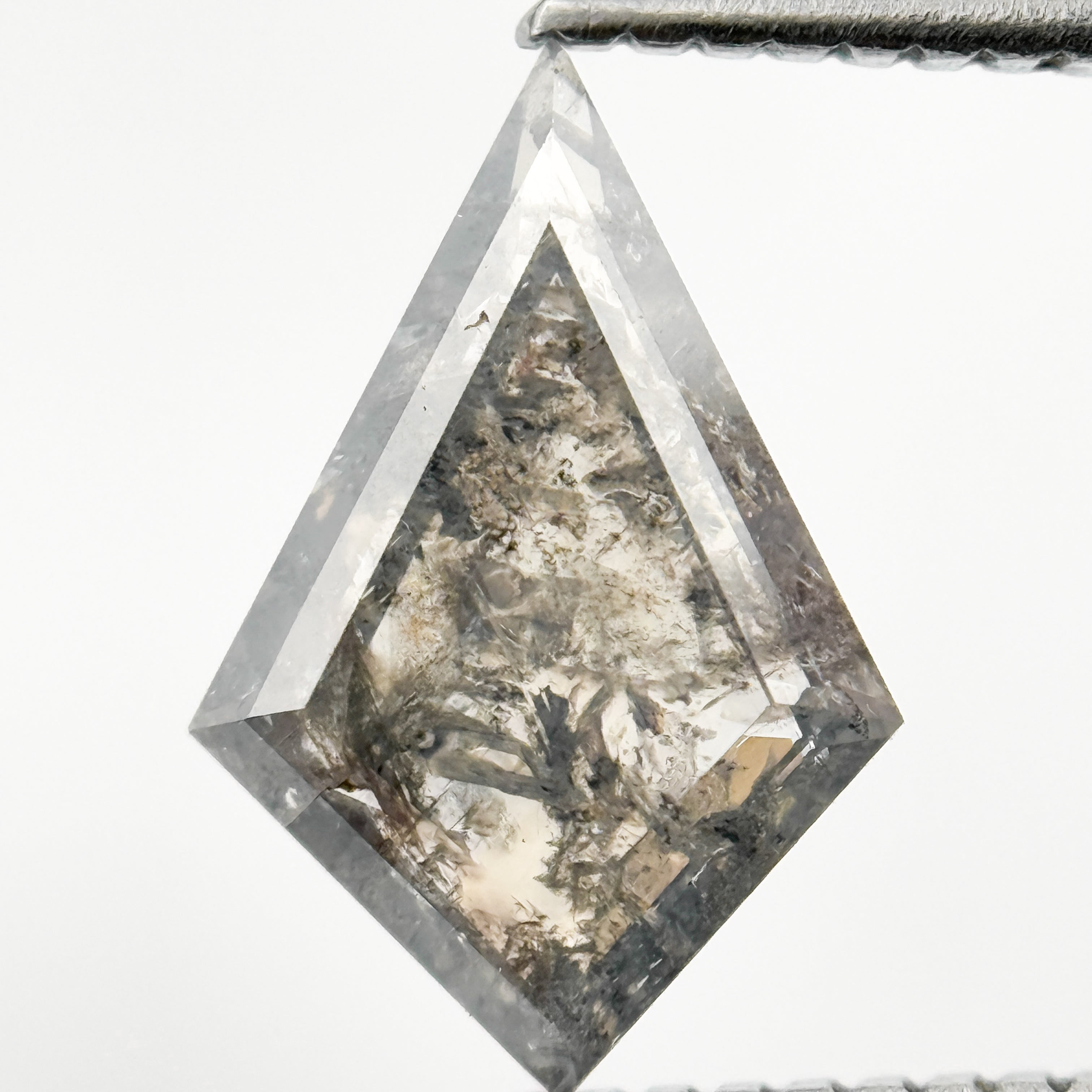1.33 Ct Kite Rose Cut Brown Natural Galaxy Salt and Pepper Diamond
