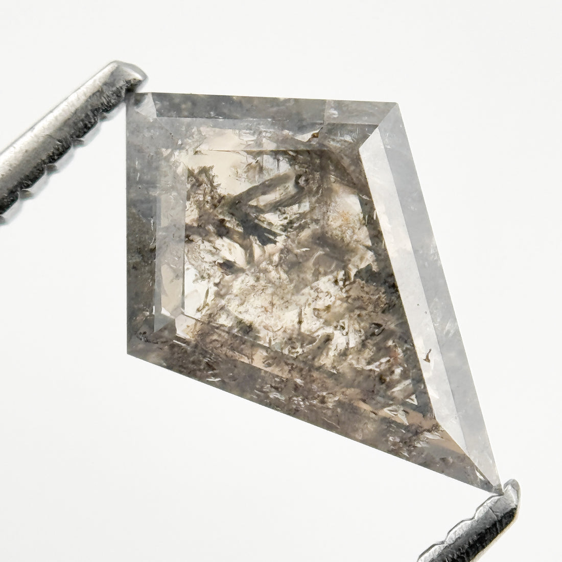 1.33 Ct Kite Rose Cut Brown Natural Galaxy Salt and Pepper Diamond