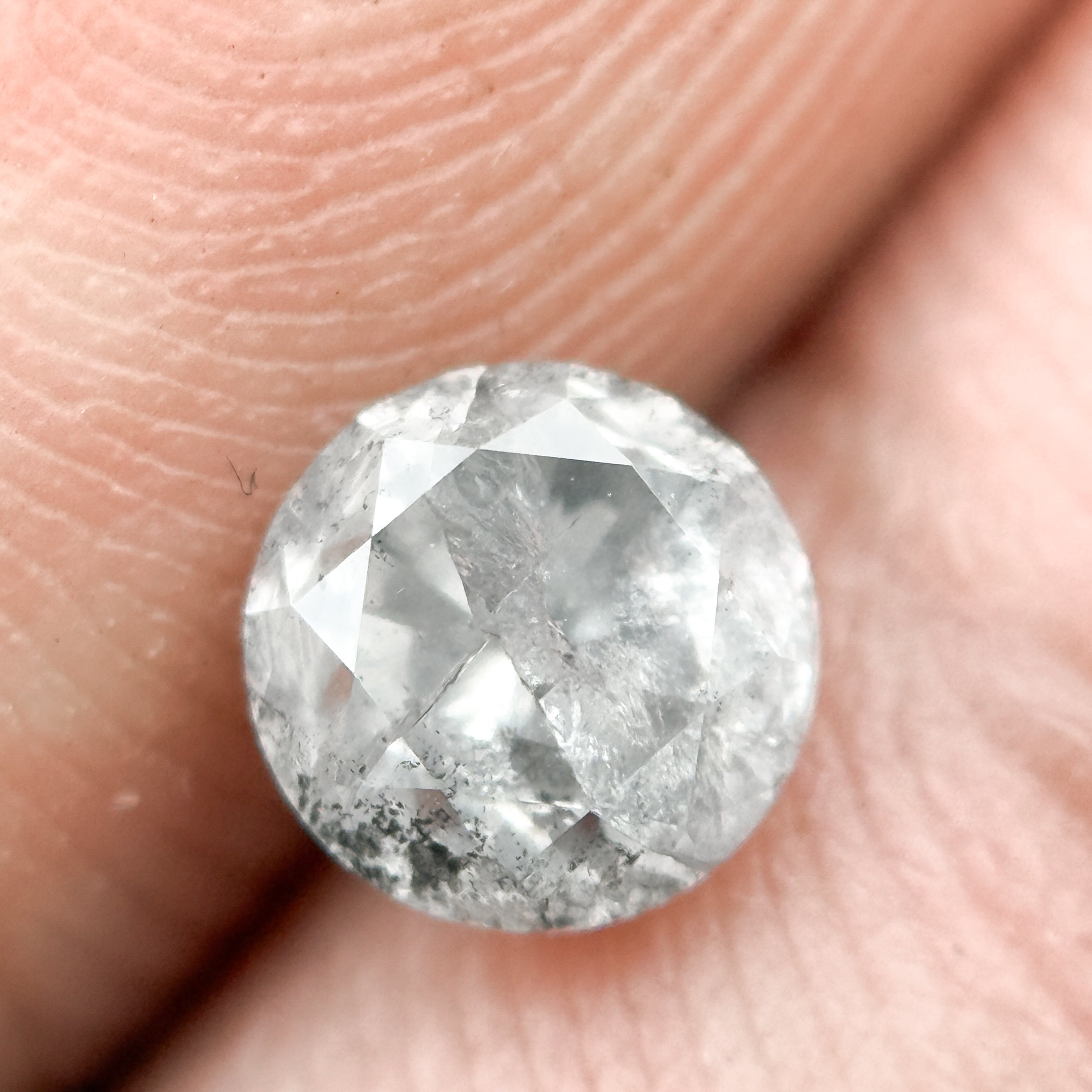 0.81 Ct Round Brilliant Cut Grey Natural Fancy Diamond