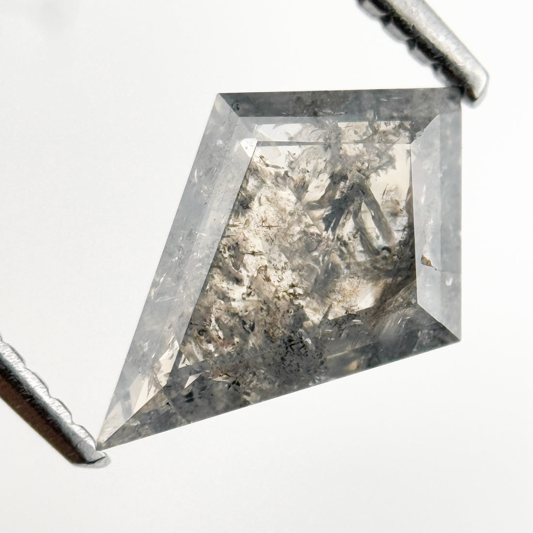 1.33 Ct Kite Rose Cut Brown Natural Galaxy Salt and Pepper Diamond