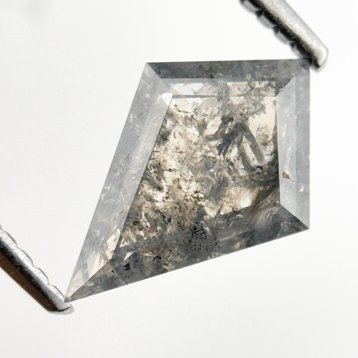 1.33 Ct Kite Rose Cut Brown Natural Galaxy Salt and Pepper Diamond