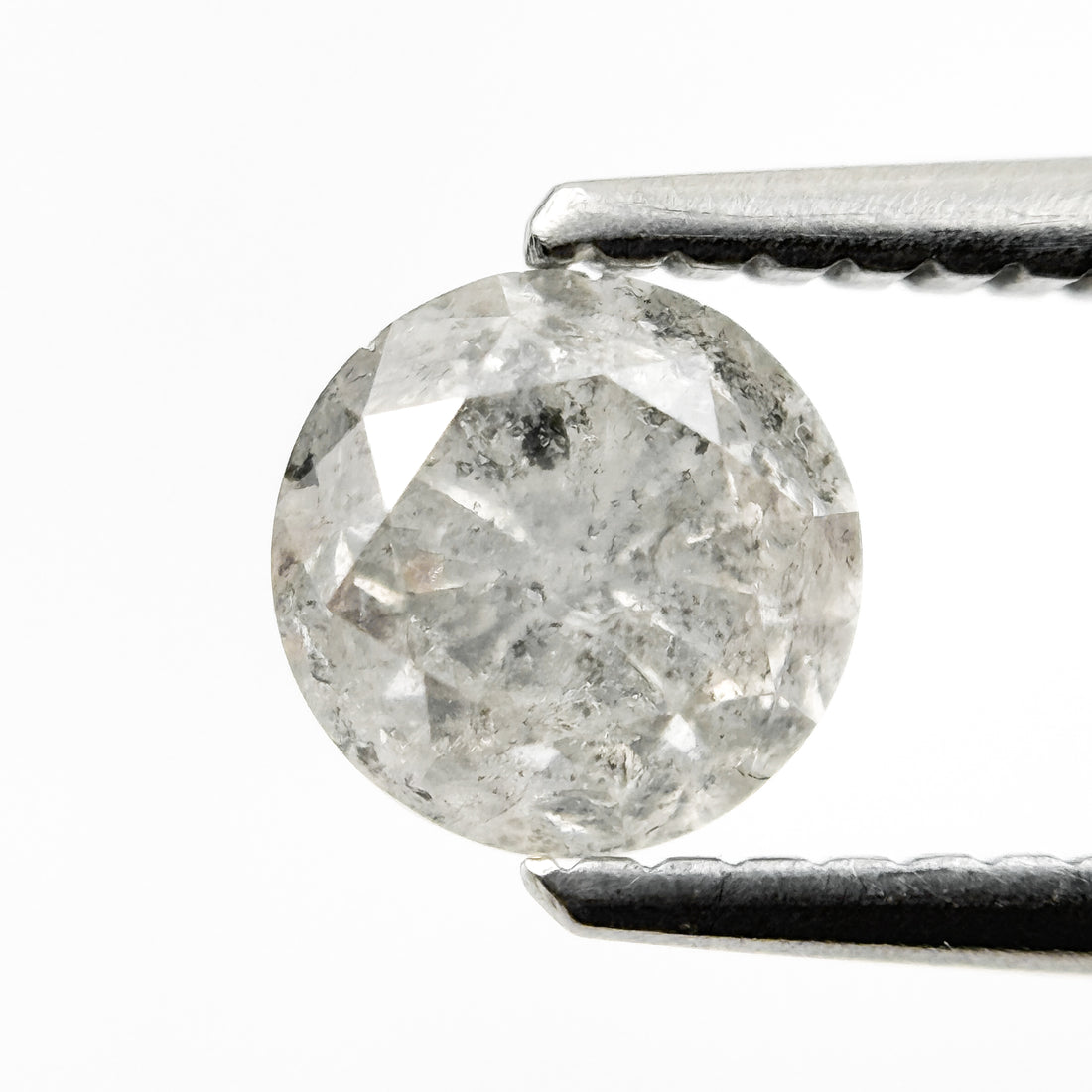 0.92 Ct Round Brilliant Cut Grey Natural Fancy Diamond