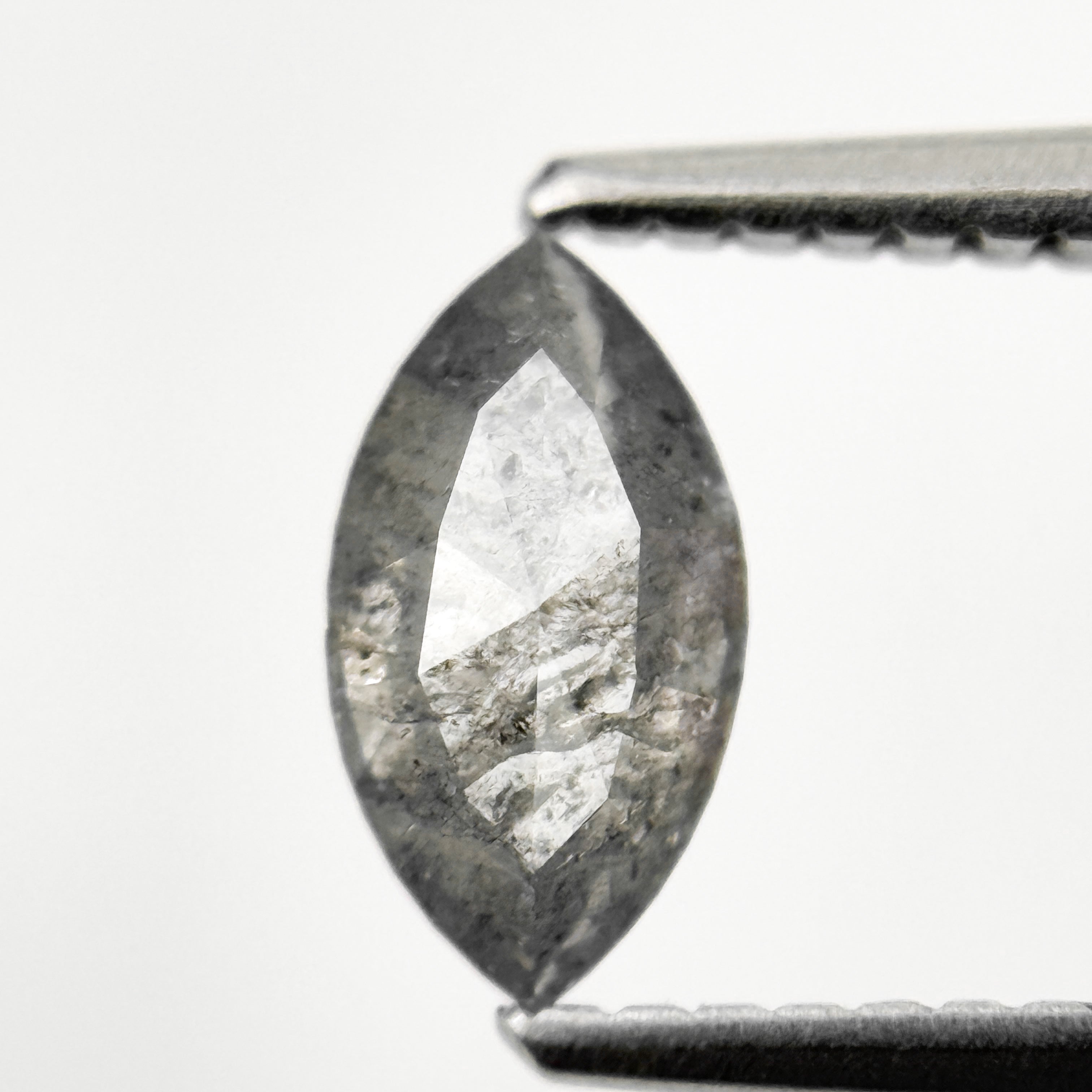 0.72 Ct Marquise Rose Cut Grey Natural Fancy Salt and Pepper Diamond