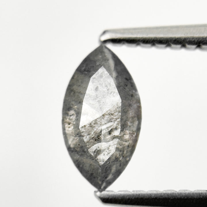 0.72 Ct Marquise Rose Cut Grey Natural Fancy Salt and Pepper Diamond