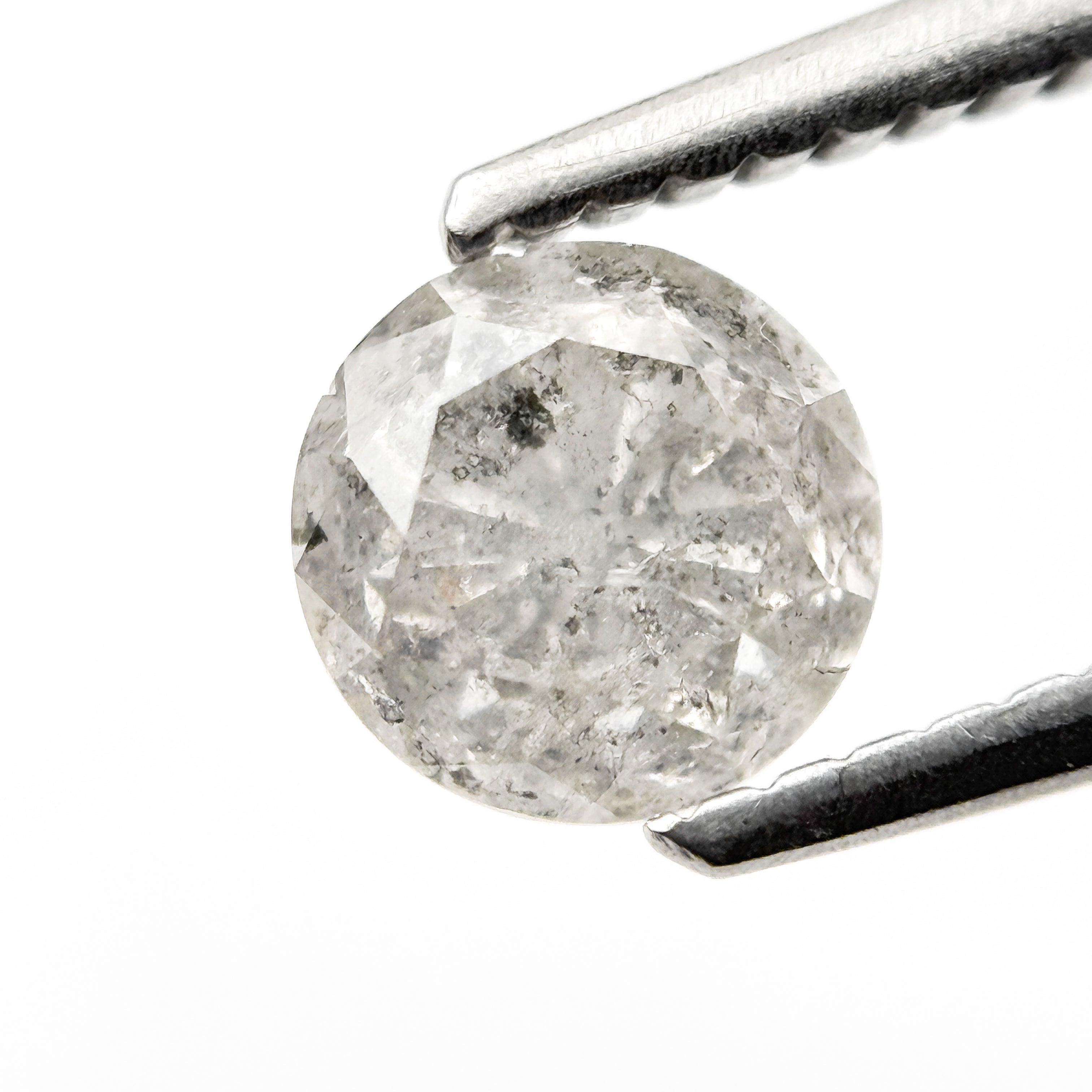 0.92 Ct Round Brilliant Cut Grey Natural Fancy Diamond