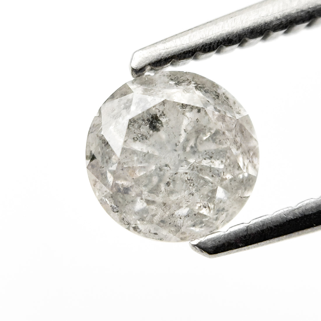 0.92 Ct Round Brilliant Cut Grey Natural Fancy Diamond