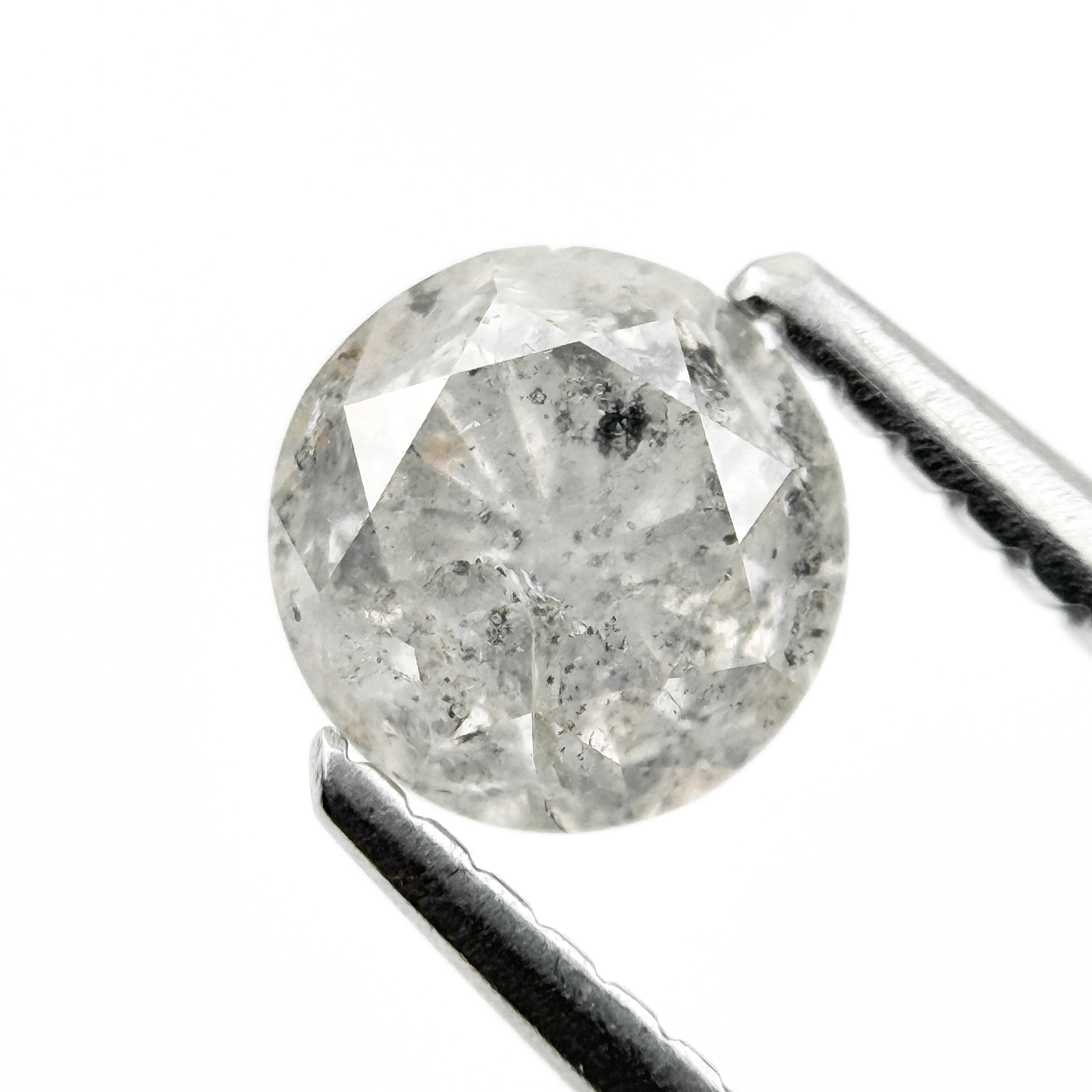 0.92 Ct Round Brilliant Cut Grey Natural Fancy Diamond
