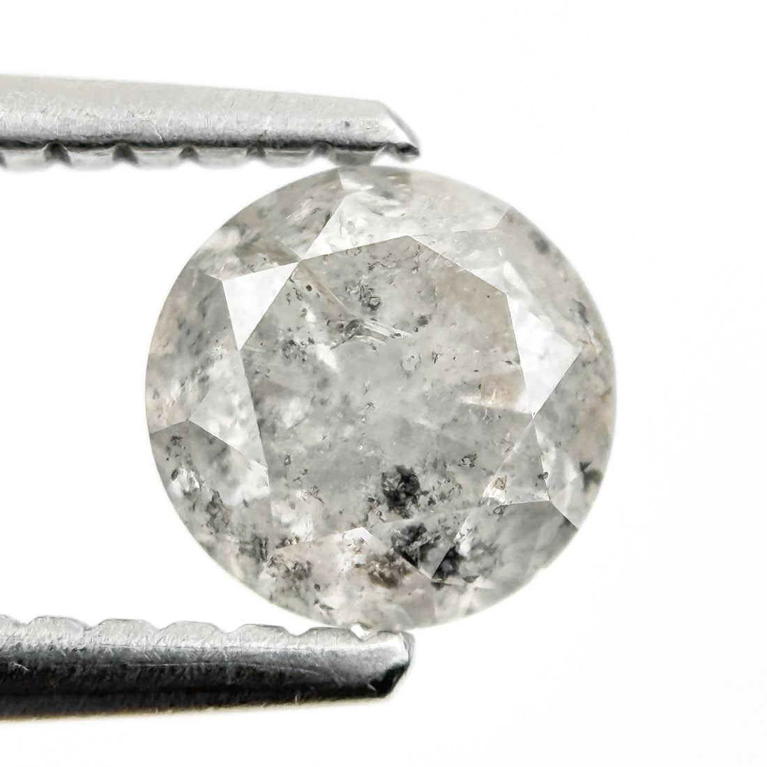 0.92 Ct Round Brilliant Cut Grey Natural Fancy Diamond