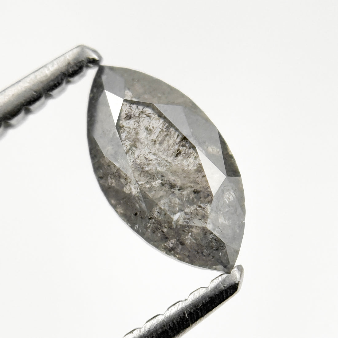 0.72 Ct Marquise Rose Cut Grey Natural Fancy Salt and Pepper Diamond