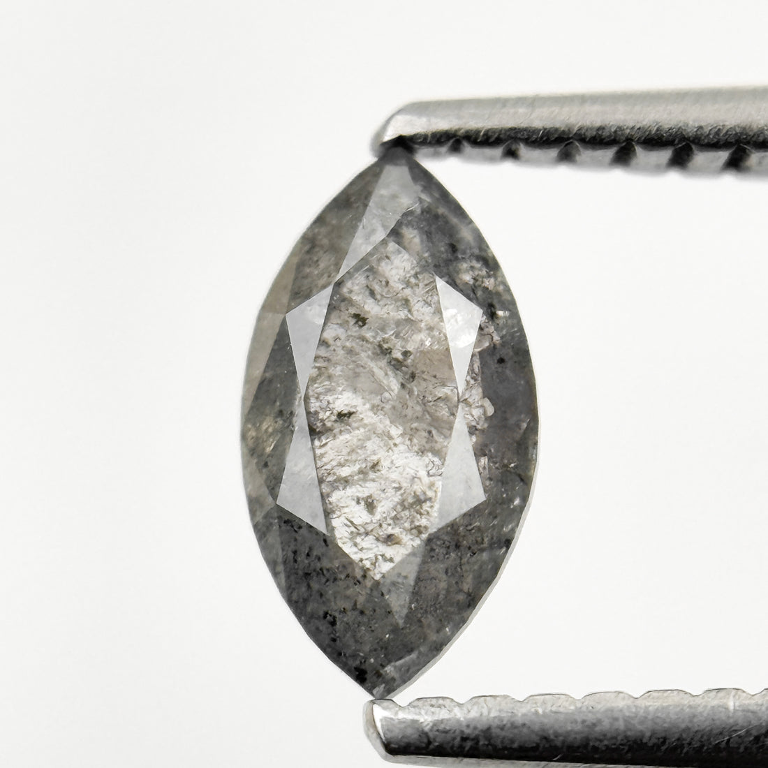 0.72 Ct Marquise Rose Cut Grey Natural Fancy Salt and Pepper Diamond