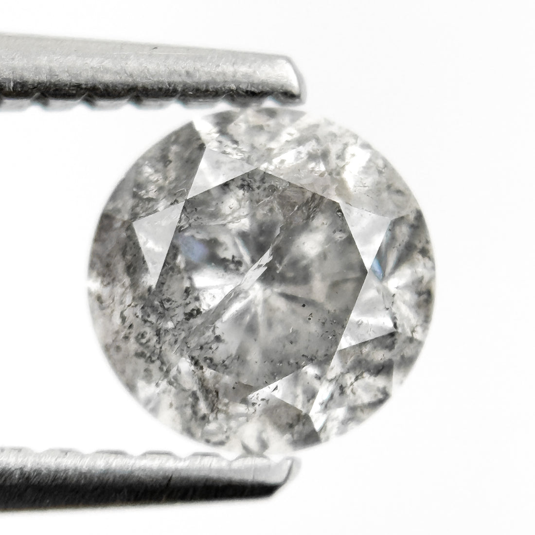 0.97 Ct Round Brilliant Cut Grey Natural Unique Diamond