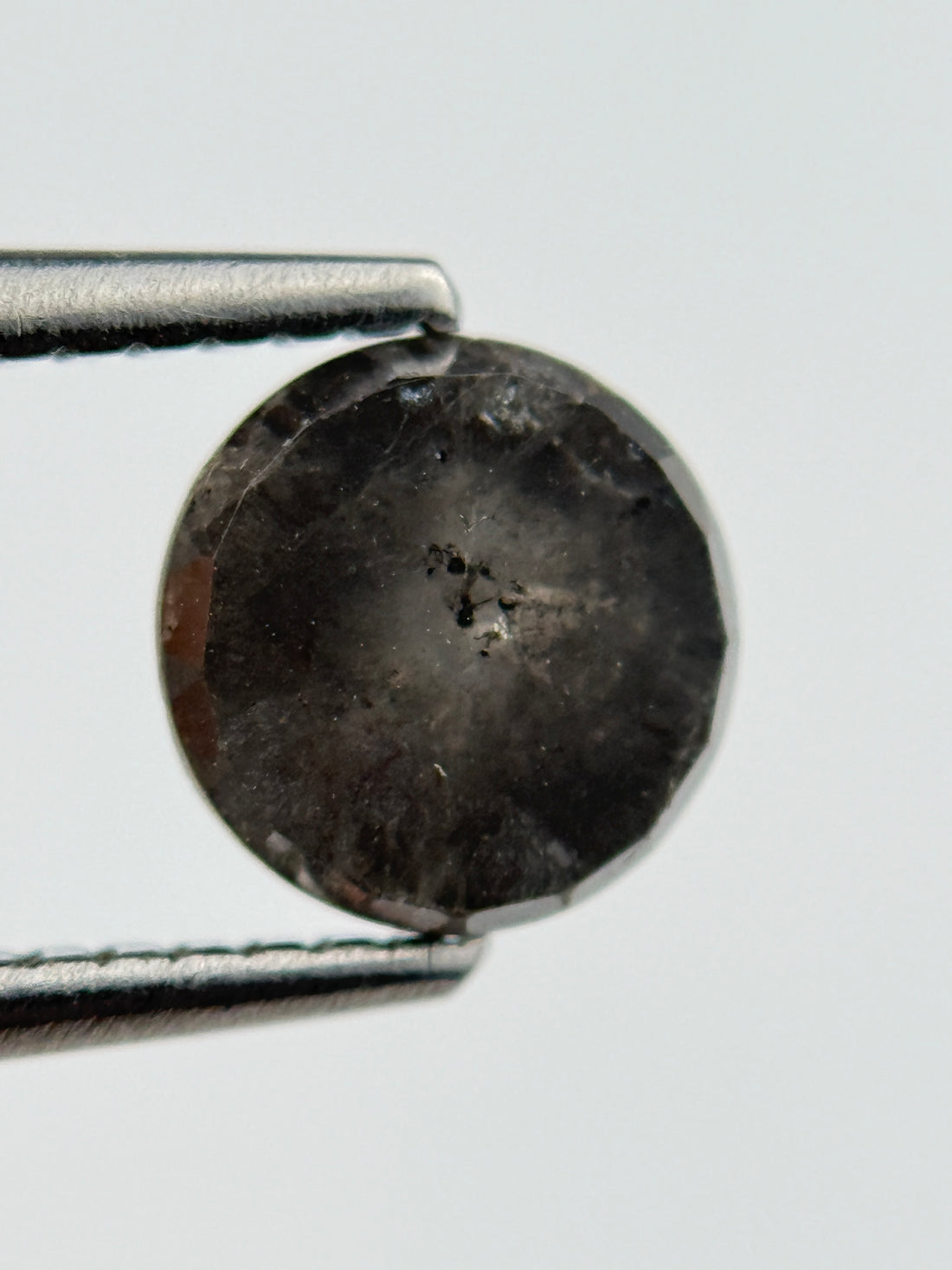 1.29 Ct Round Rose Cut Grey Natural Salt and Pepper Diamond