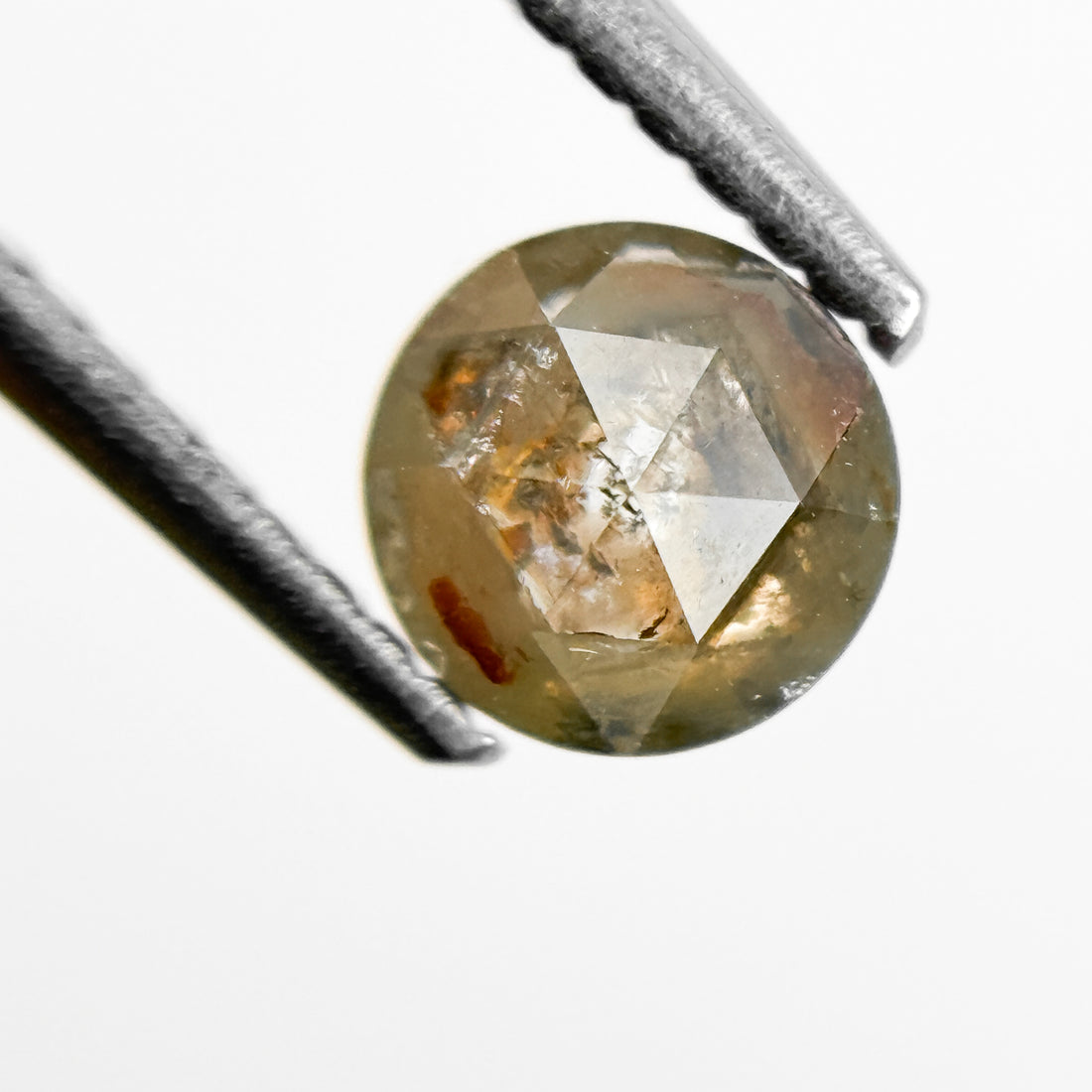 0.86 Ct Round Rose Cut Grey Natural Salt and Pepper Diamond