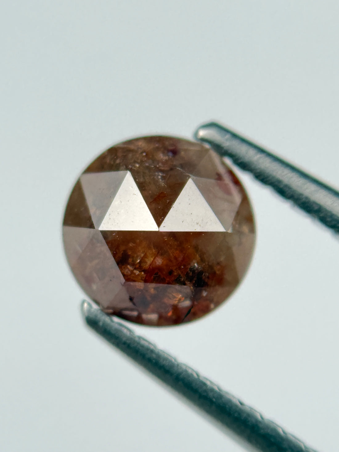 1.08 Ct Round Rose Cut Red Natural Salt and Pepper Diamond