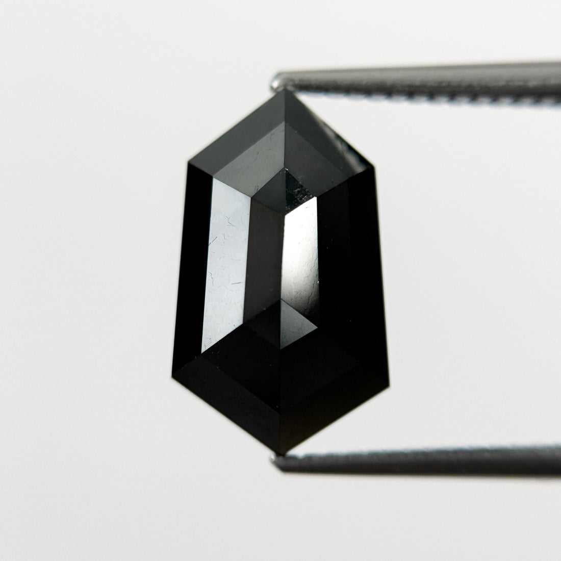 4.73 Ct Hexagon Rose Cut Black Natural Salt and Pepper Diamond