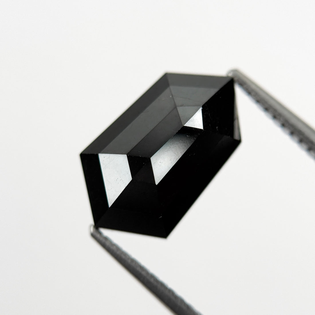 4.73 Ct Hexagon Rose Cut Black Natural Salt and Pepper Diamond