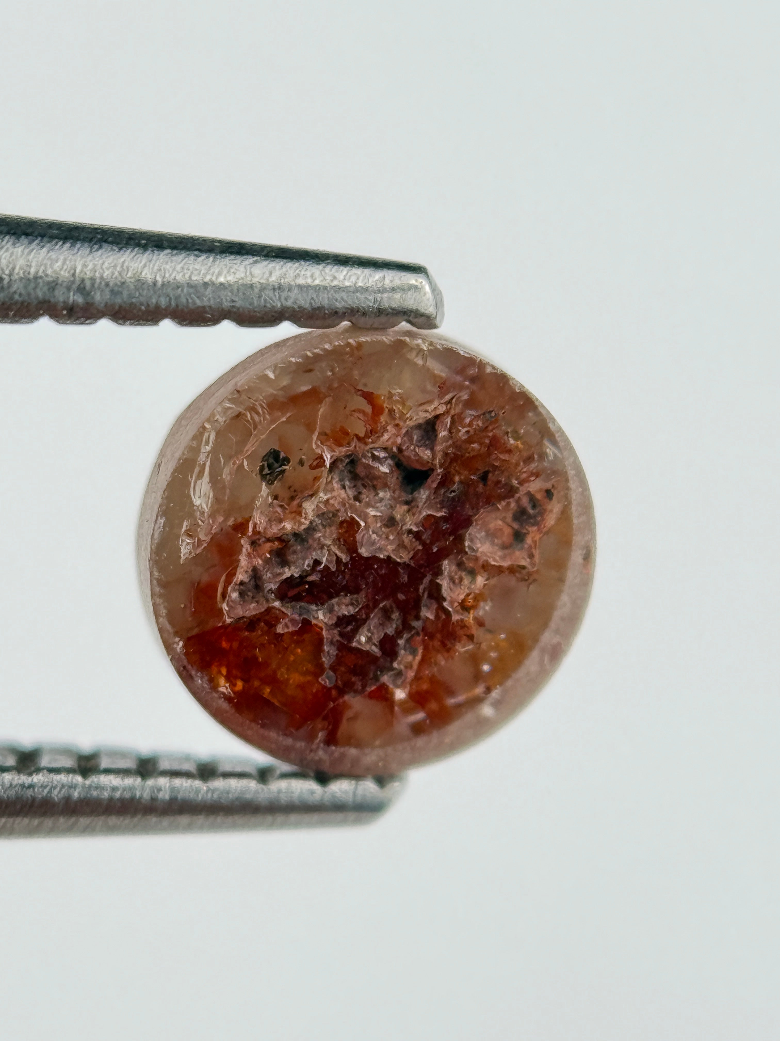 1.08 Ct Round Rose Cut Red Natural Salt and Pepper Diamond