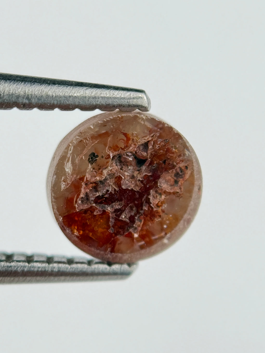 1.08 Ct Round Rose Cut Red Natural Salt and Pepper Diamond