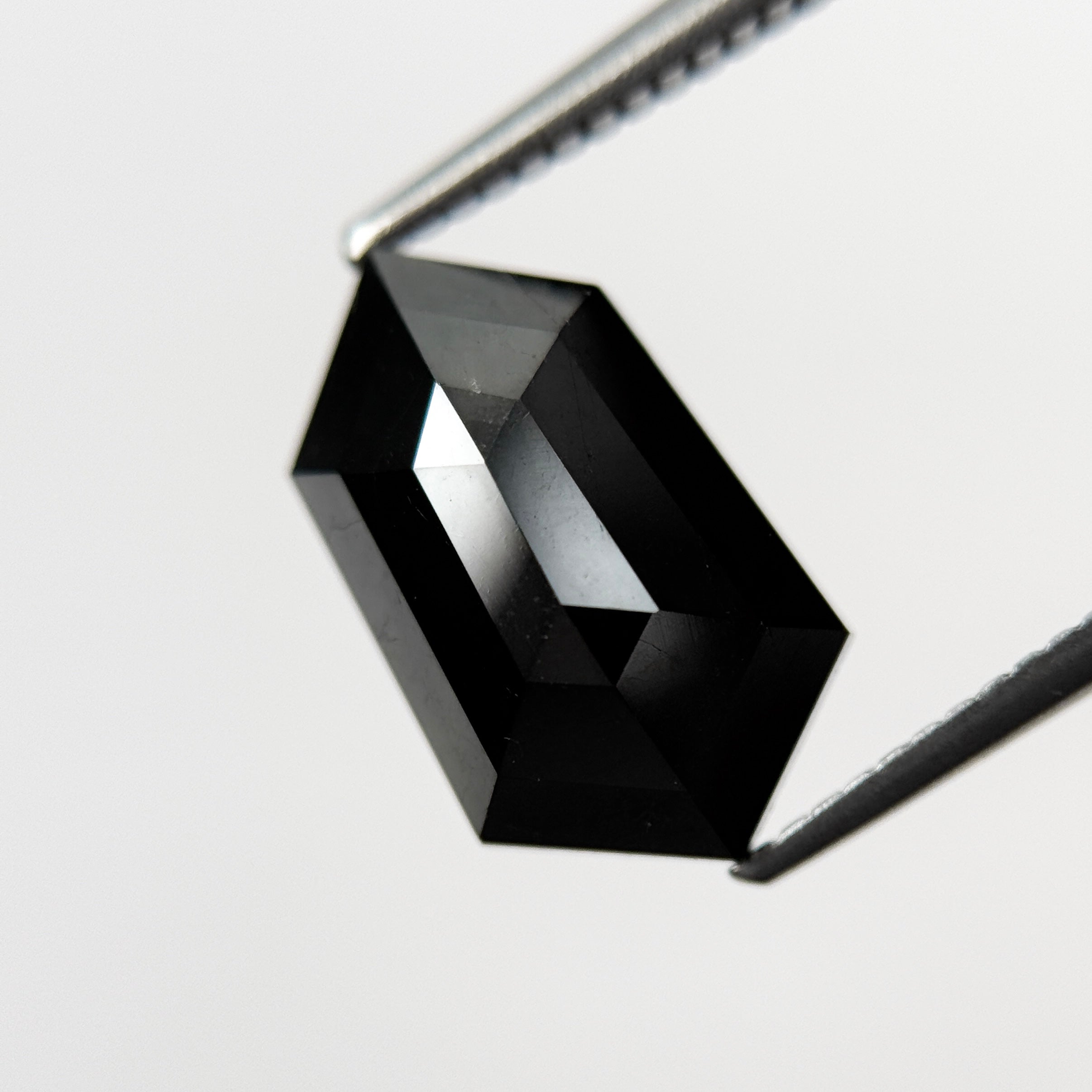 4.73 Ct Hexagon Rose Cut Black Natural Salt and Pepper Diamond