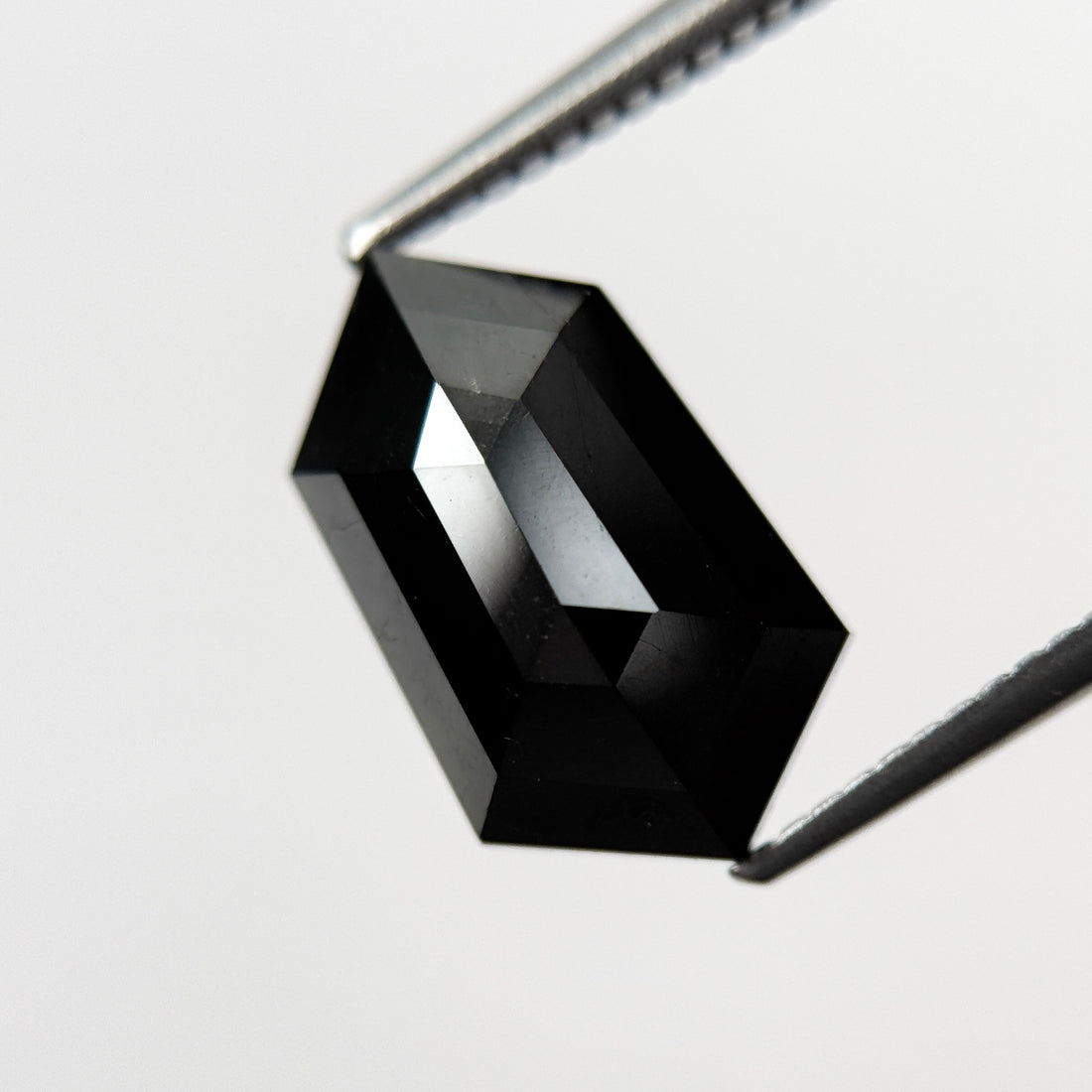 4.73 Ct Hexagon Rose Cut Black Natural Salt and Pepper Diamond