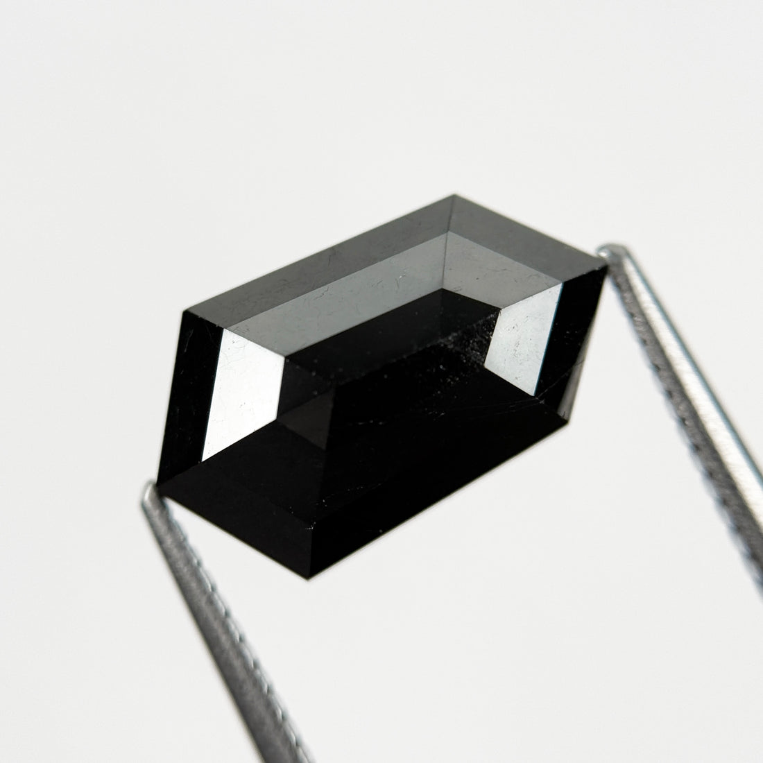 4.73 Ct Hexagon Rose Cut Black Natural Salt and Pepper Diamond
