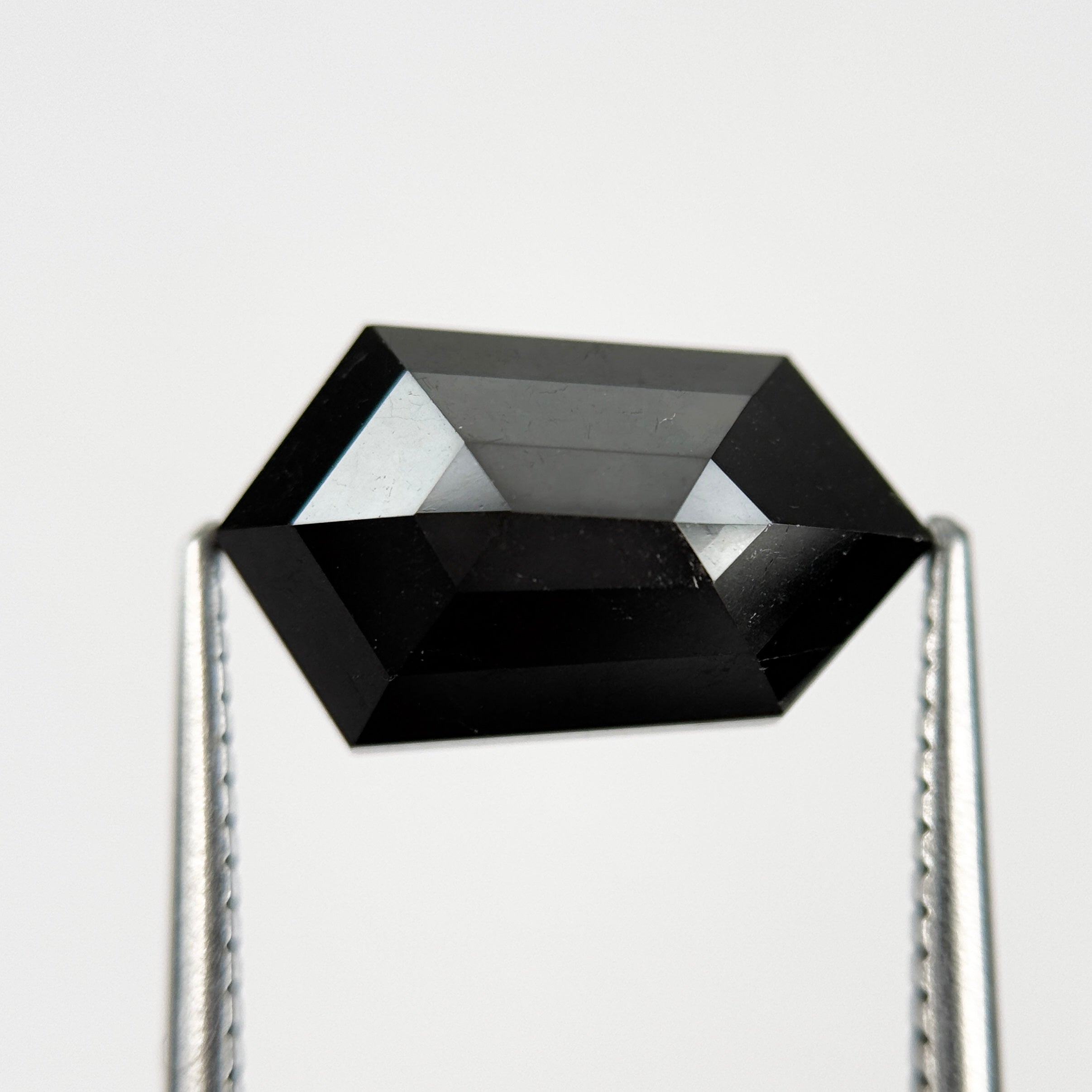 4.73 Ct Hexagon Rose Cut Black Natural Salt and Pepper Diamond