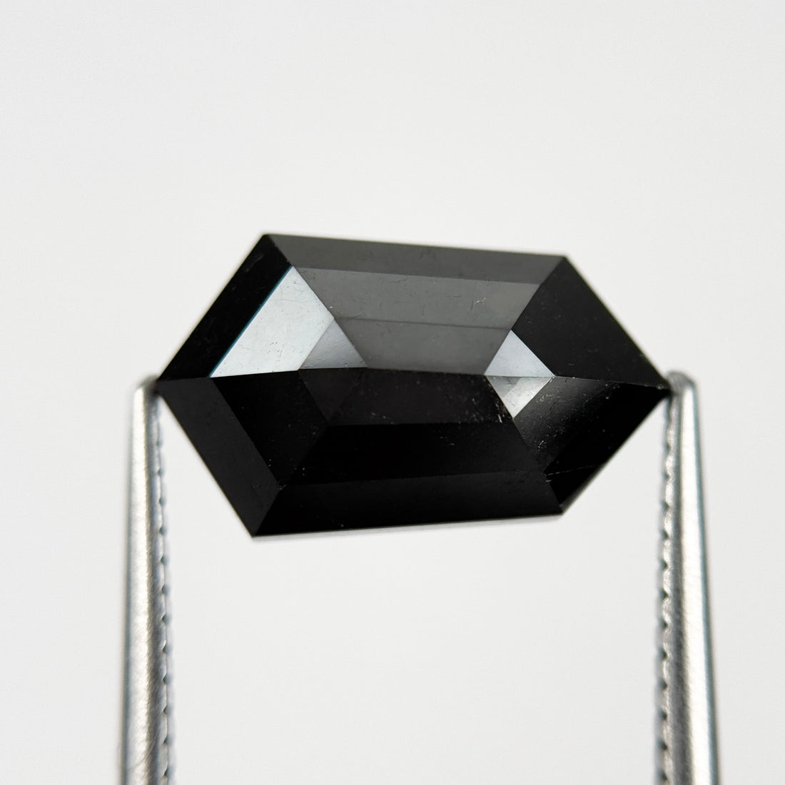 4.73 Ct Hexagon Rose Cut Black Natural Salt and Pepper Diamond
