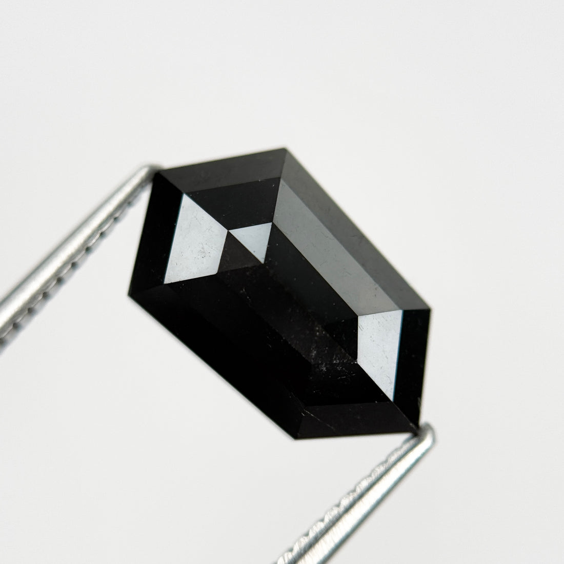 4.73 Ct Hexagon Rose Cut Black Natural Salt and Pepper Diamond