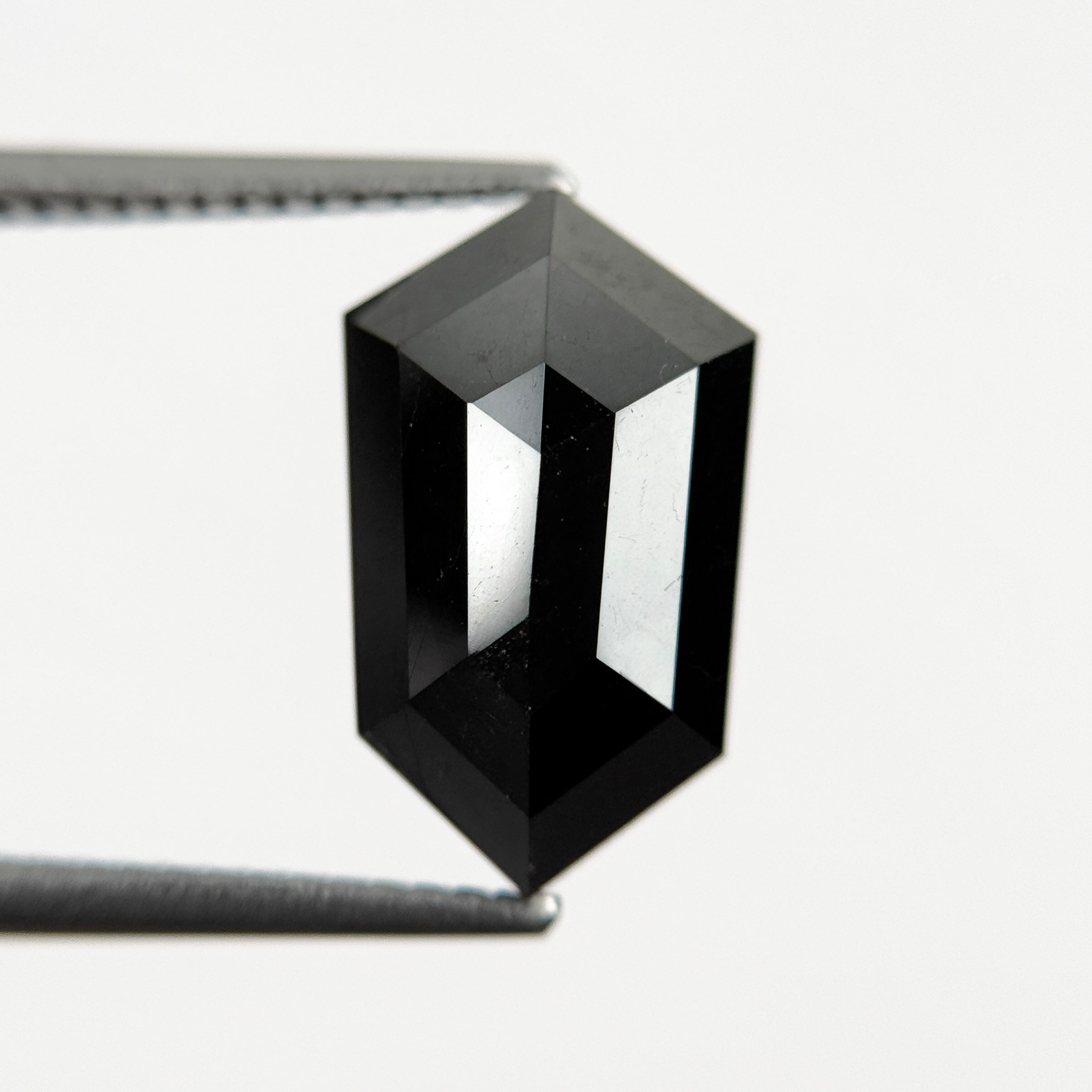 4.73 Ct Hexagon Rose Cut Black Natural Salt and Pepper Diamond