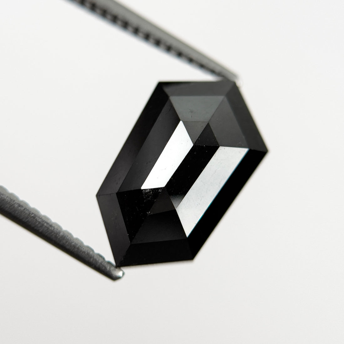 4.73 Ct Hexagon Rose Cut Black Natural Salt and Pepper Diamond