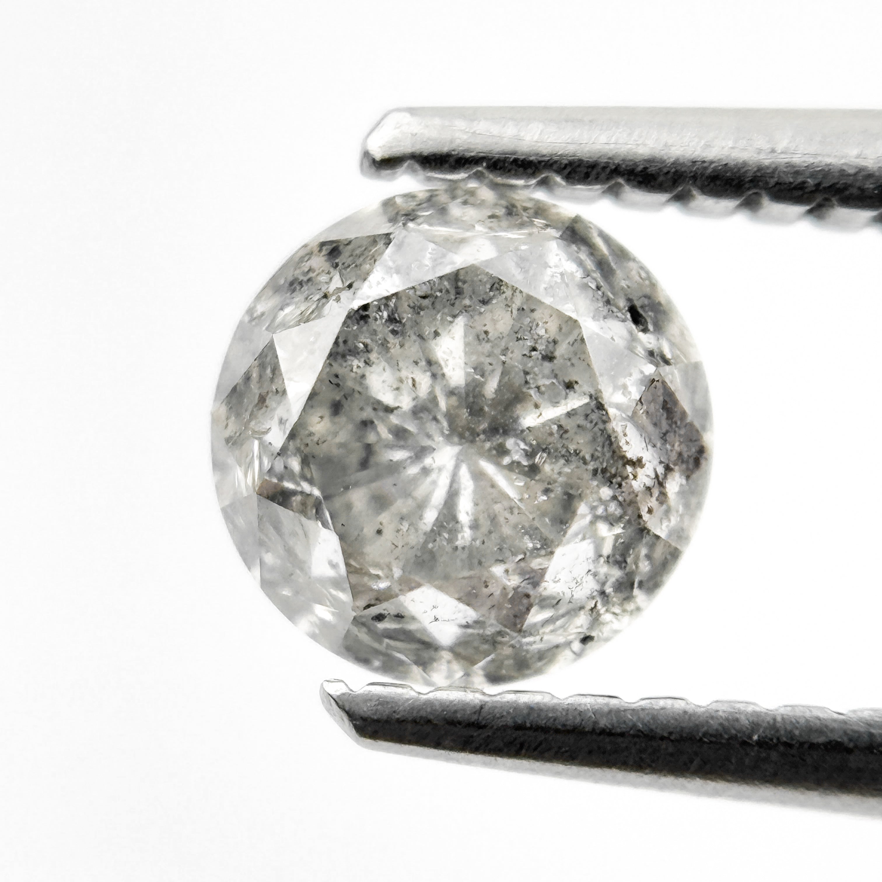 1.08 Ct Round Brilliant Cut Grey Natural Fancy Diamond