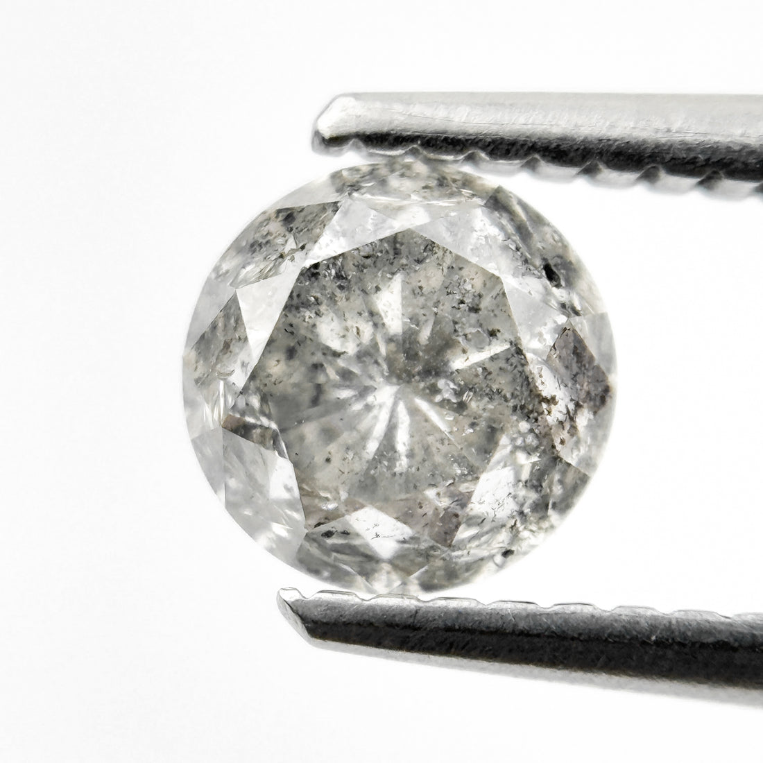 1.08 Ct Round Brilliant Cut Grey Natural Fancy Diamond