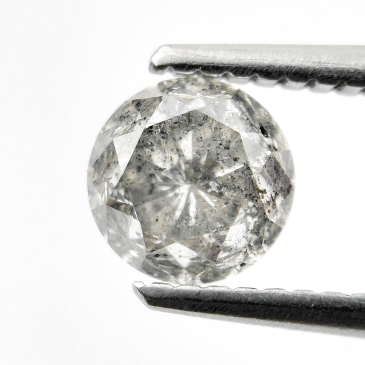 1.08 Ct Round Brilliant Cut Grey Natural Fancy Diamond
