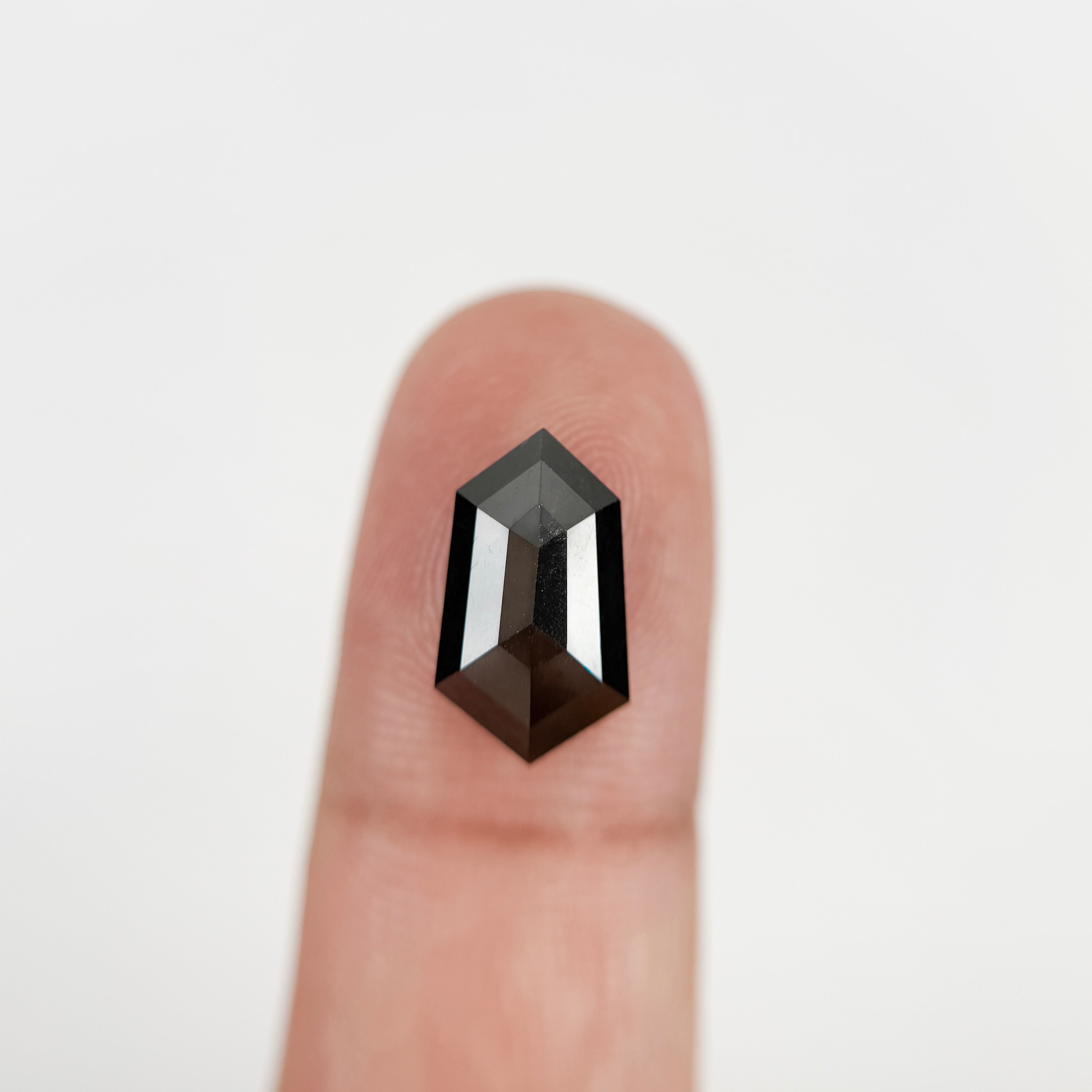 4.73 Ct Hexagon Rose Cut Black Natural Salt and Pepper Diamond