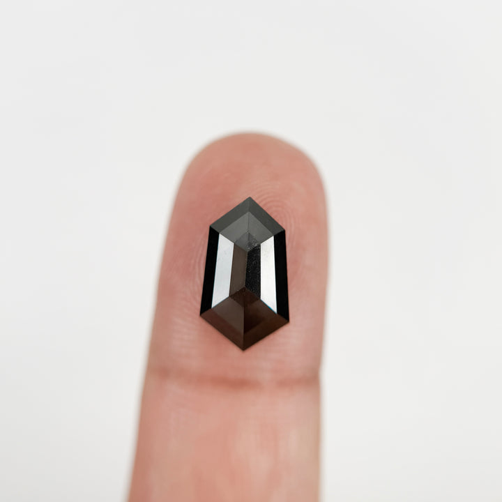 4.73 Ct Hexagon Rose Cut Black Natural Salt and Pepper Diamond