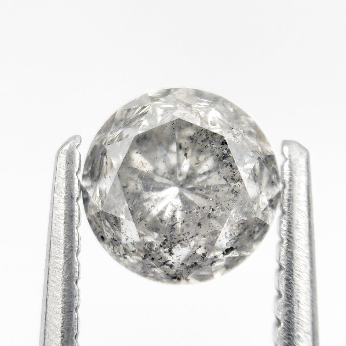 1.08 Ct Round Brilliant Cut Grey Natural Fancy Diamond
