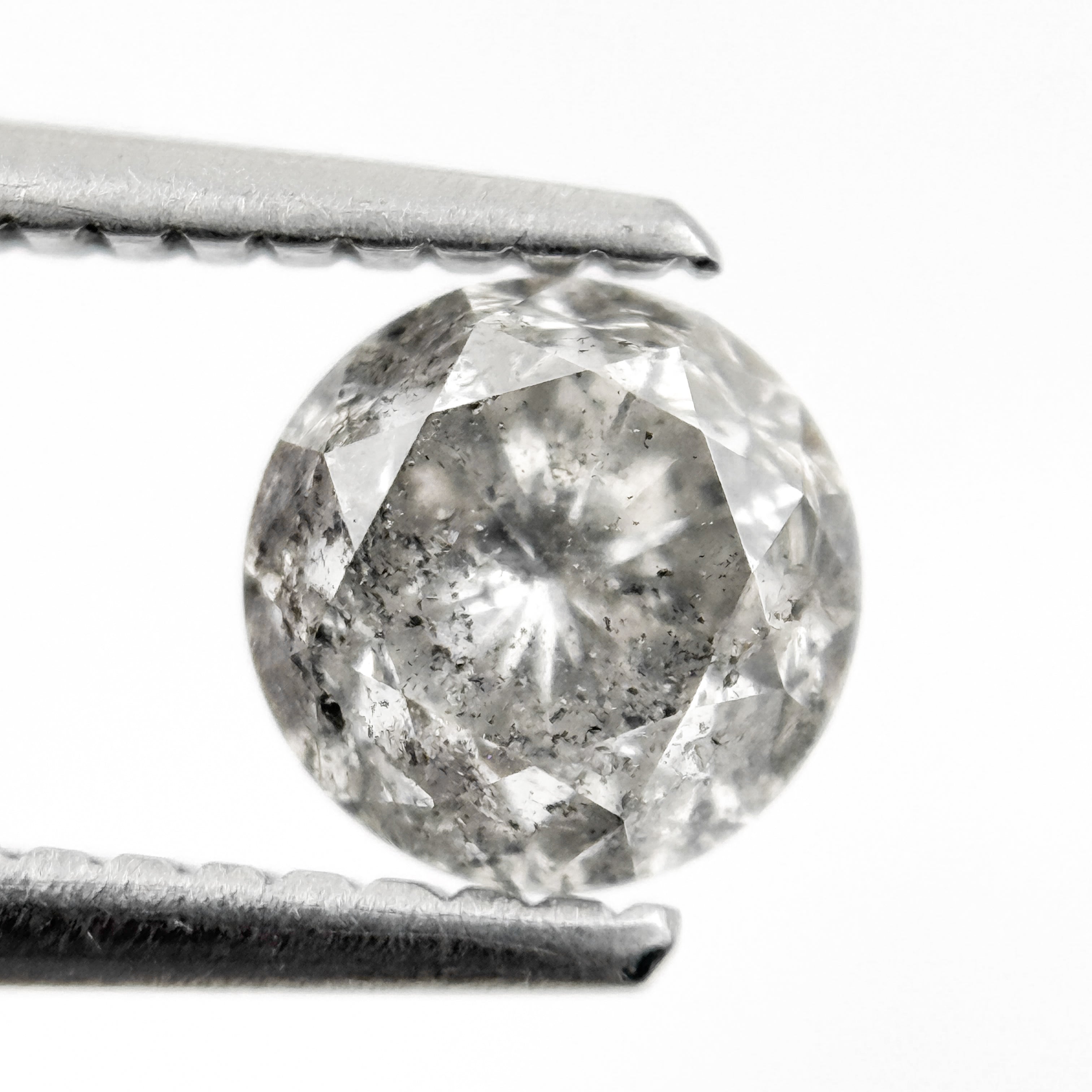 1.08 Ct Round Brilliant Cut Grey Natural Fancy Diamond