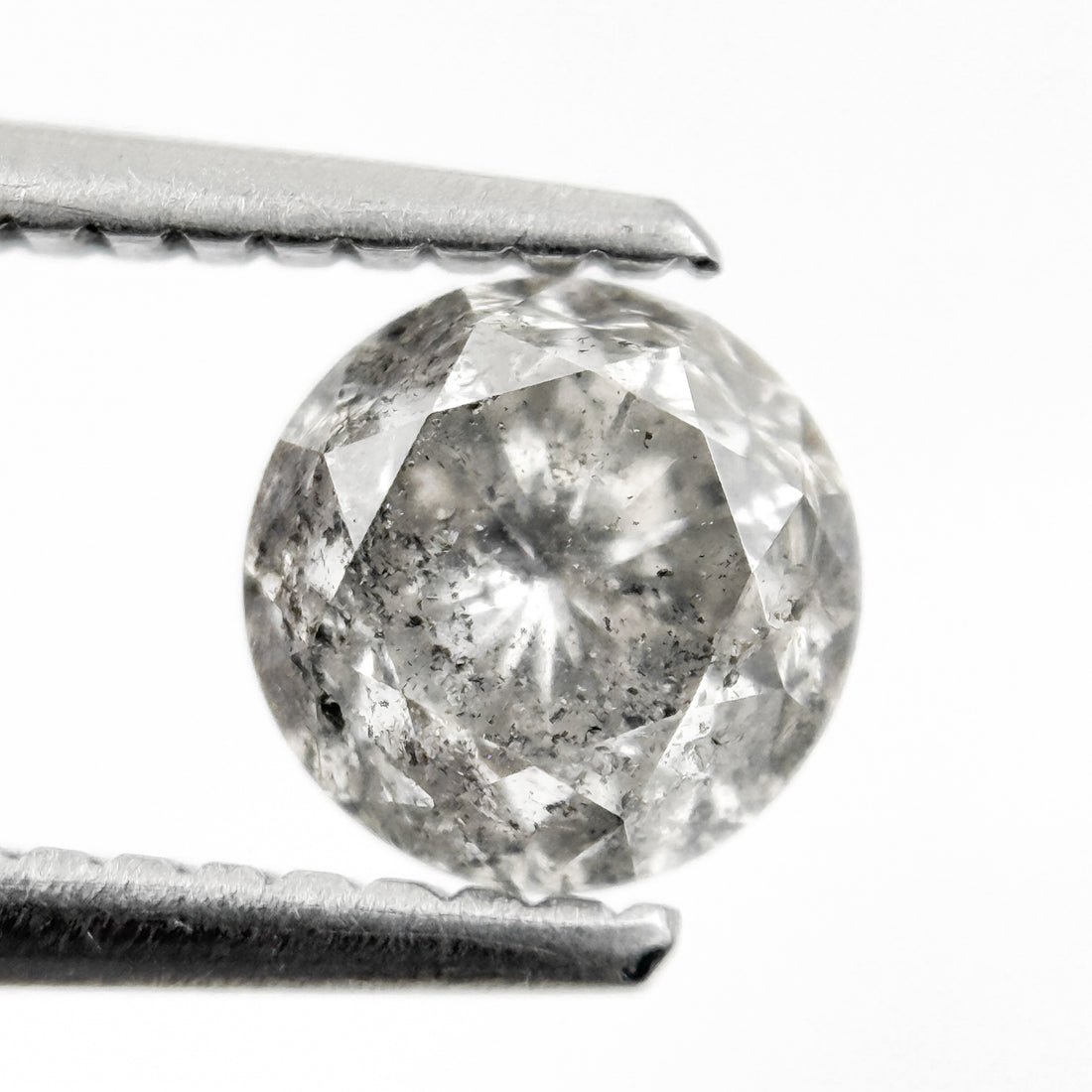1.08 Ct Round Brilliant Cut Grey Natural Fancy Diamond