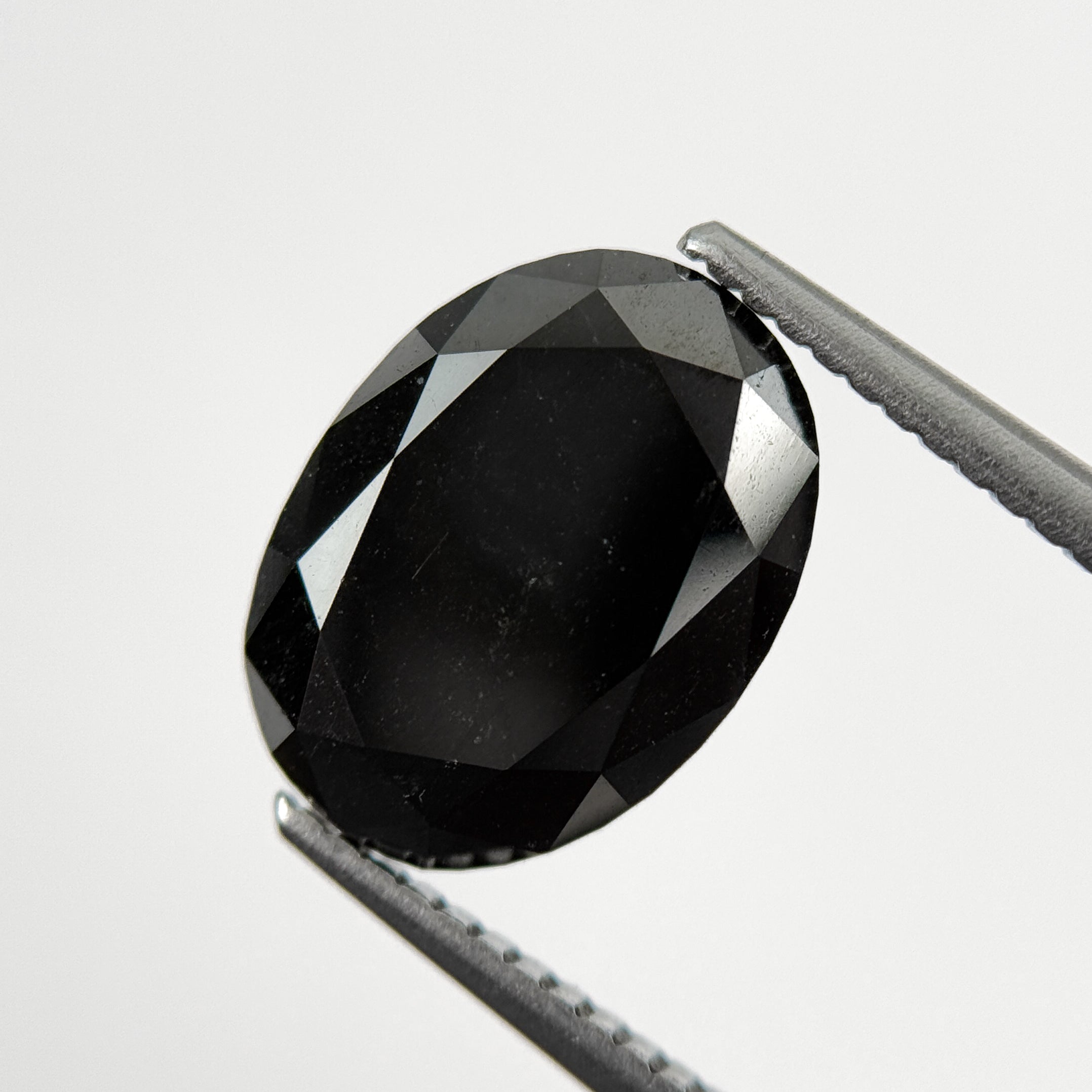 4.00 Ct Oval Rose Cut Black Natural Fancy Diamond